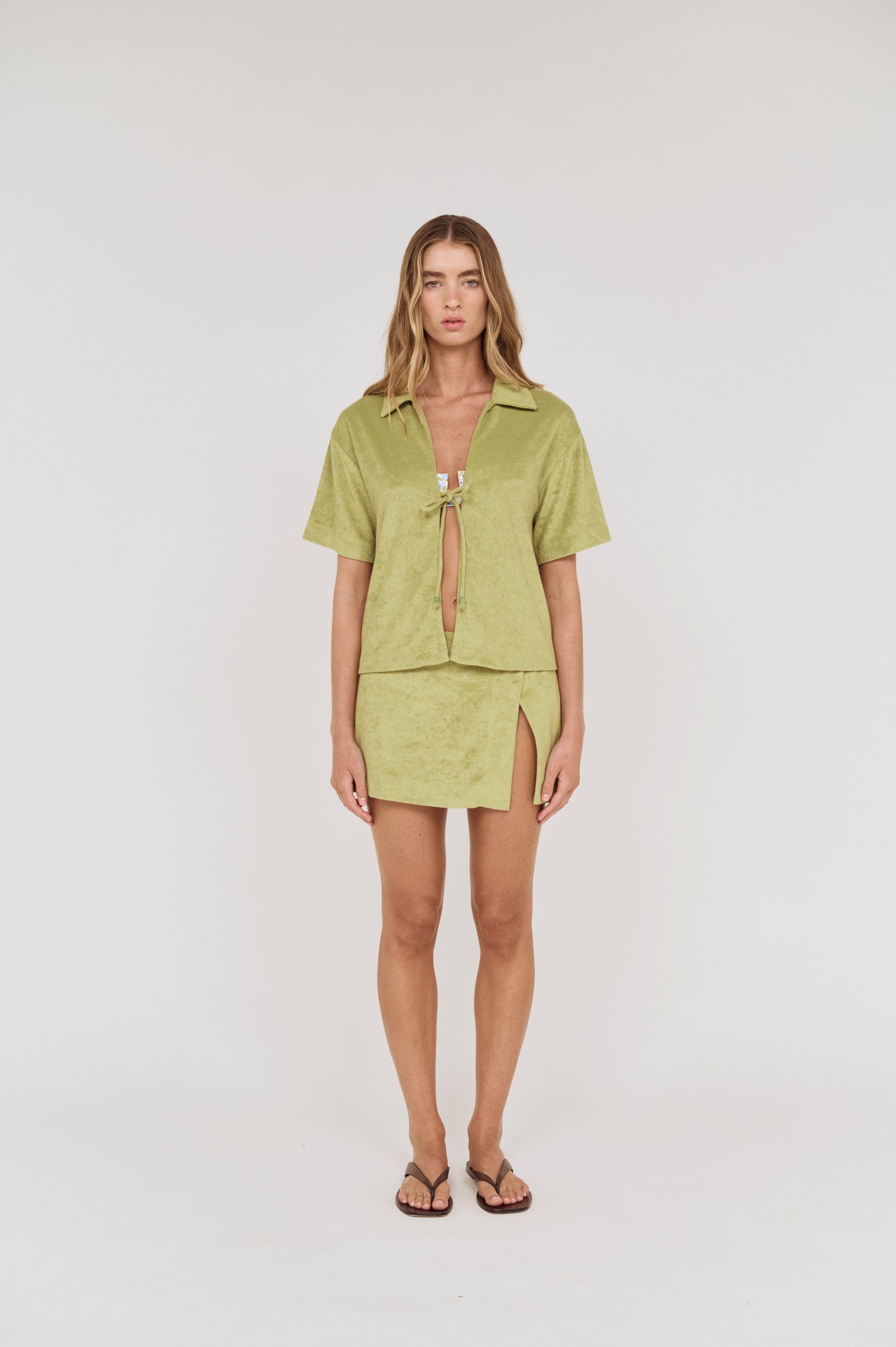 Pre order NOV RESORT - Cabana Terry Mini Skirt - Matcha