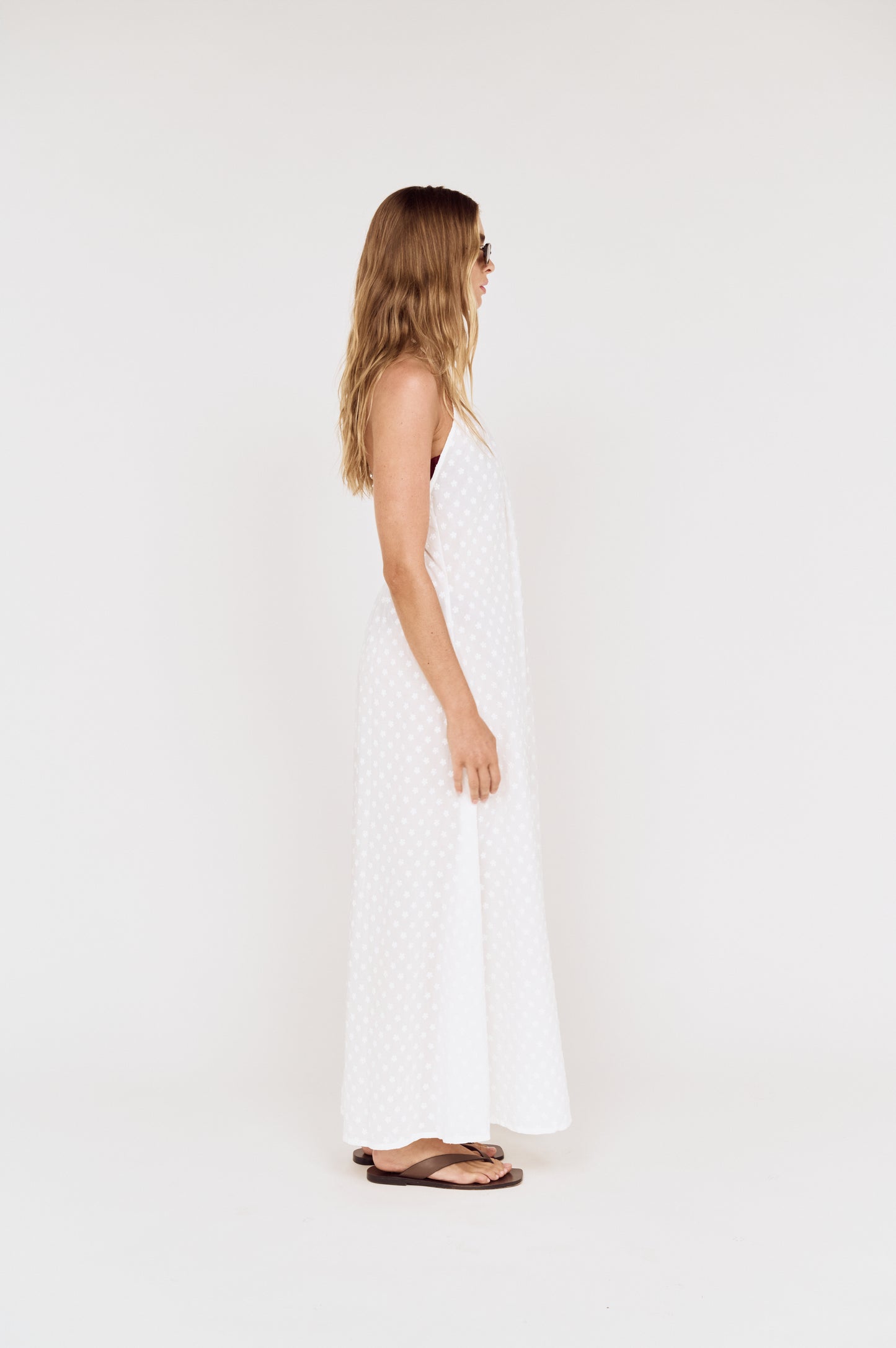 Pre order NOV RESORT - Neve Embroidered Halter neck Maxi Dress