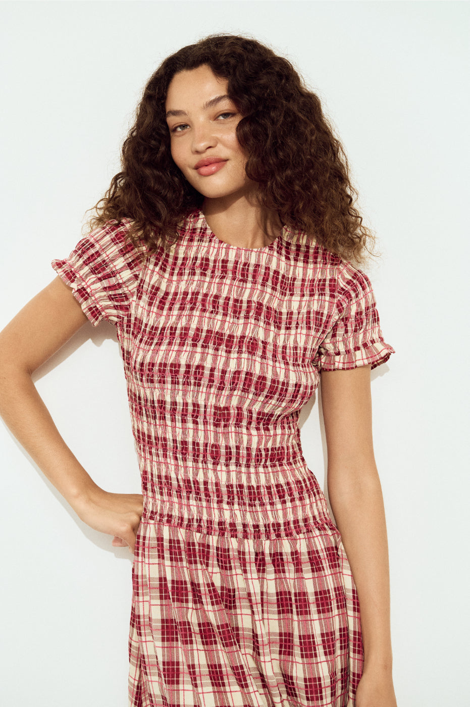 Pre Order APRIL - Anouk Shirred Midi Dress