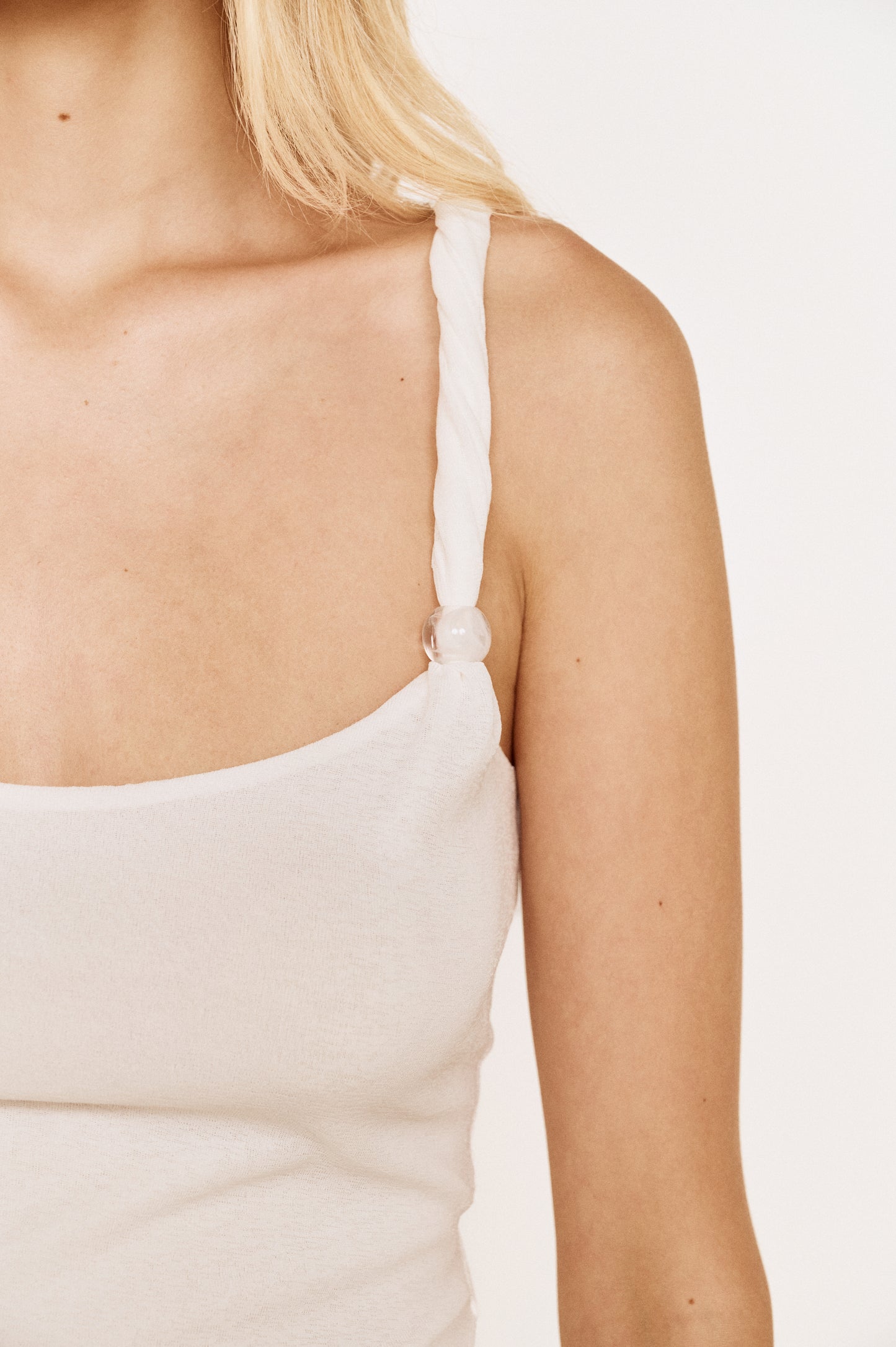 Pre order NOV - Laurel Mesh Twist Top - White