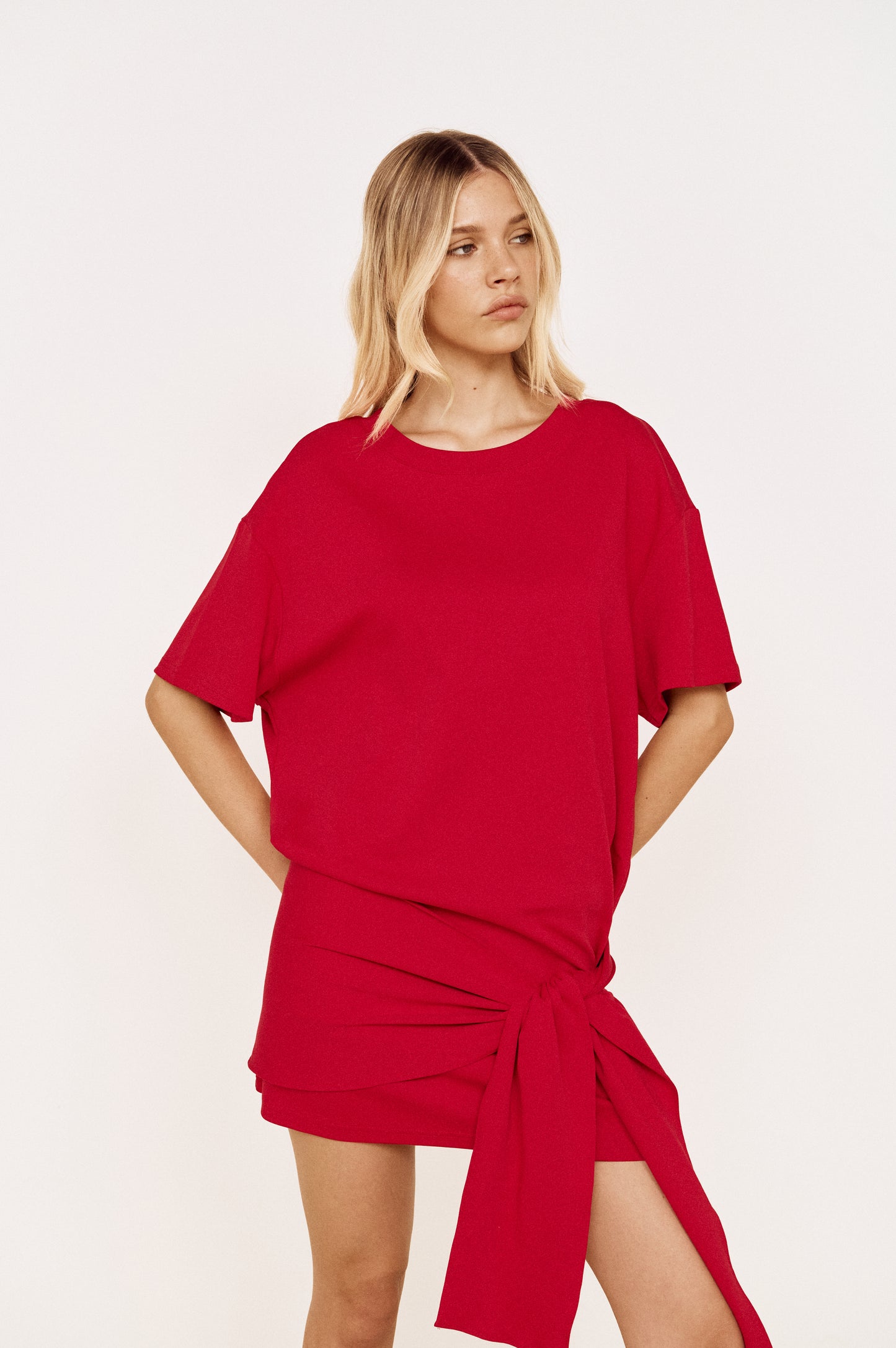 Pre order OCT - Delilah Mini Tee Dress - Red