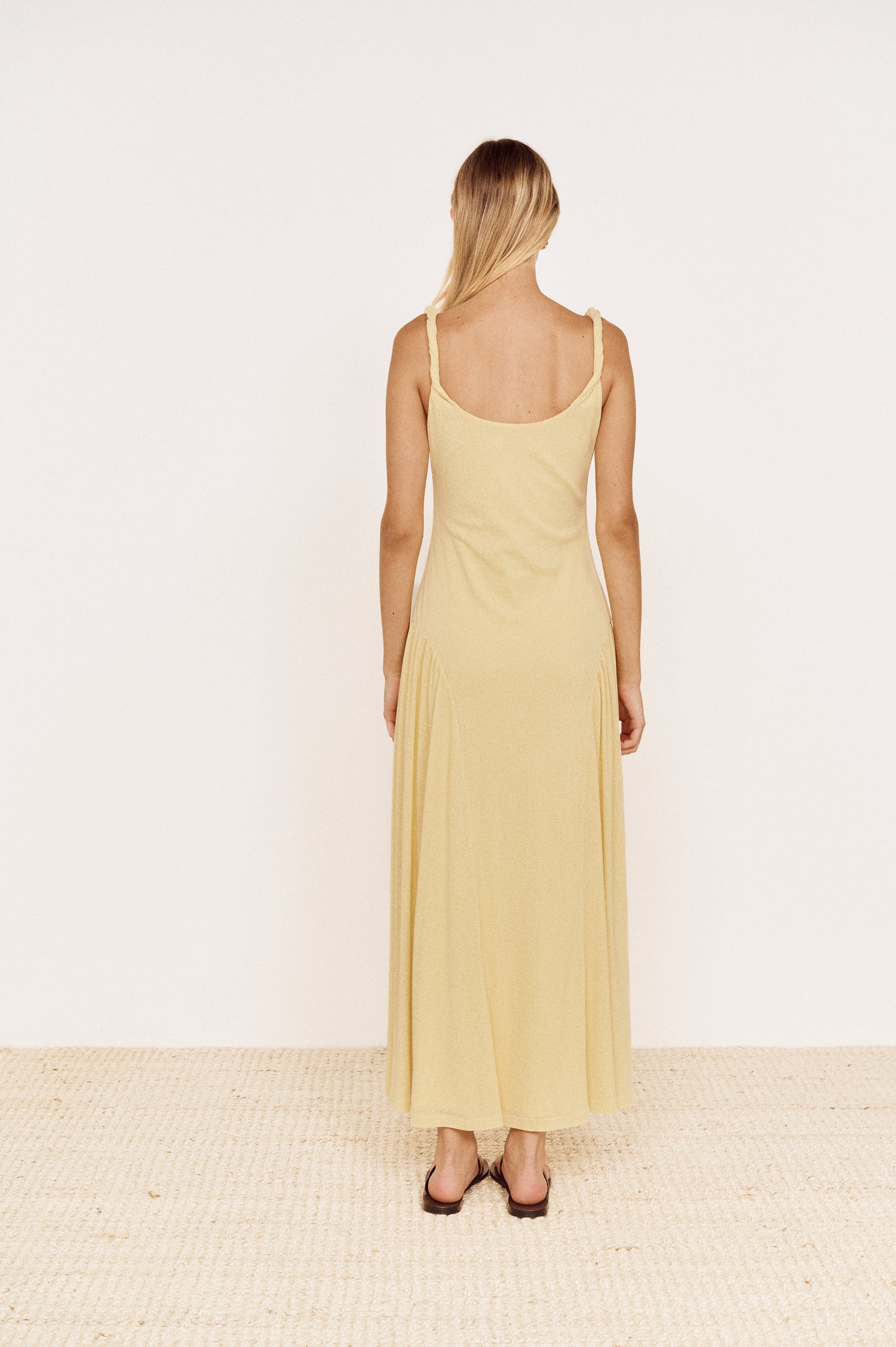 Pre order DEC - Laurel Mesh Twist Maxi Dress - Butter