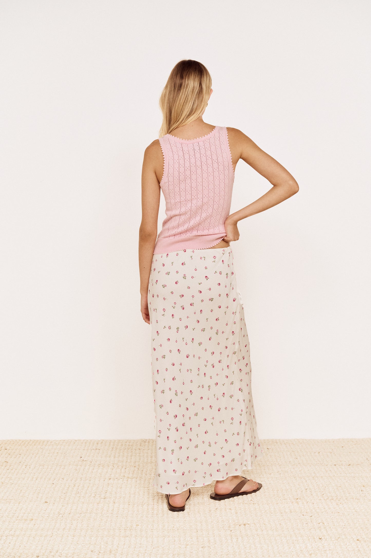 Pre order NOV - Bronte Pointel Knit Tank - Soft Pink