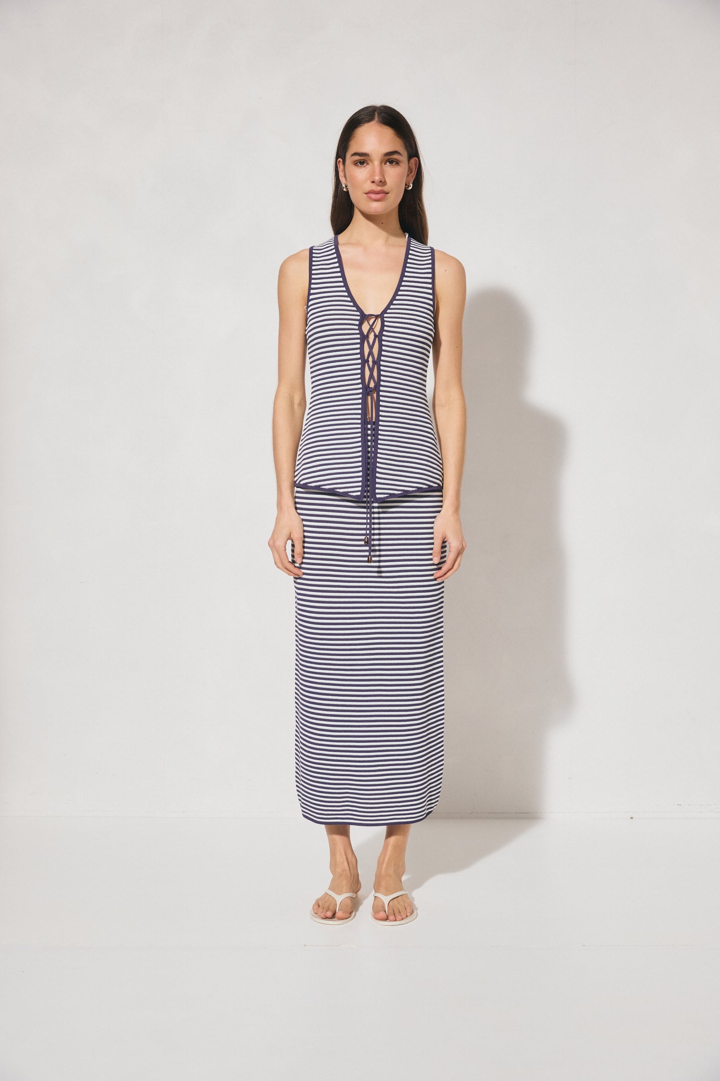 Pre Order JAN - Soma Knit Top - Navy Stripe