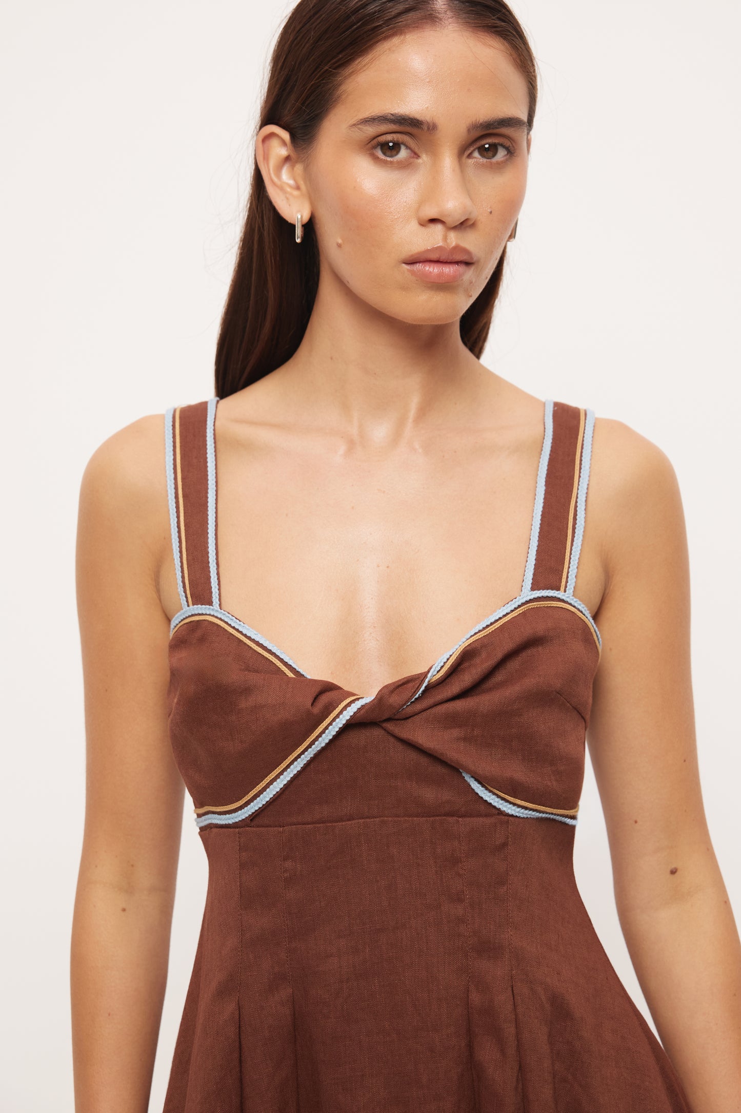 Pre Order OCTOBER - Ollie Twist Mini Dress - Espresso