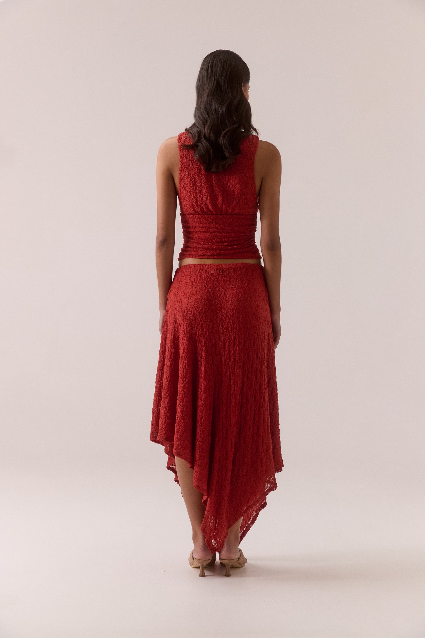 Pre Order FEB - Aaila Lace Skirt - Blood Orange