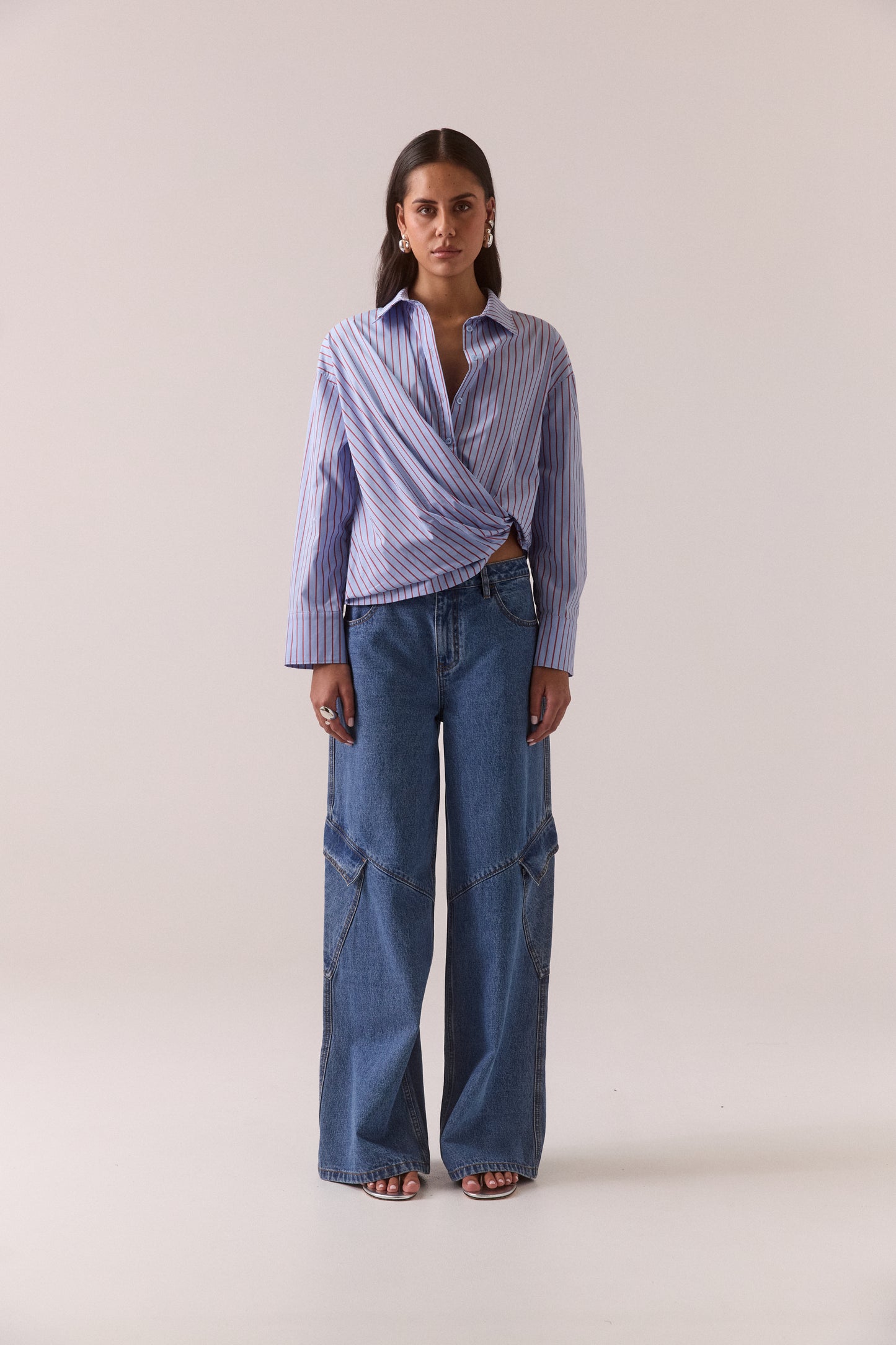 Pre Order MARCH - Taven Shirt - Cornflower Stripe