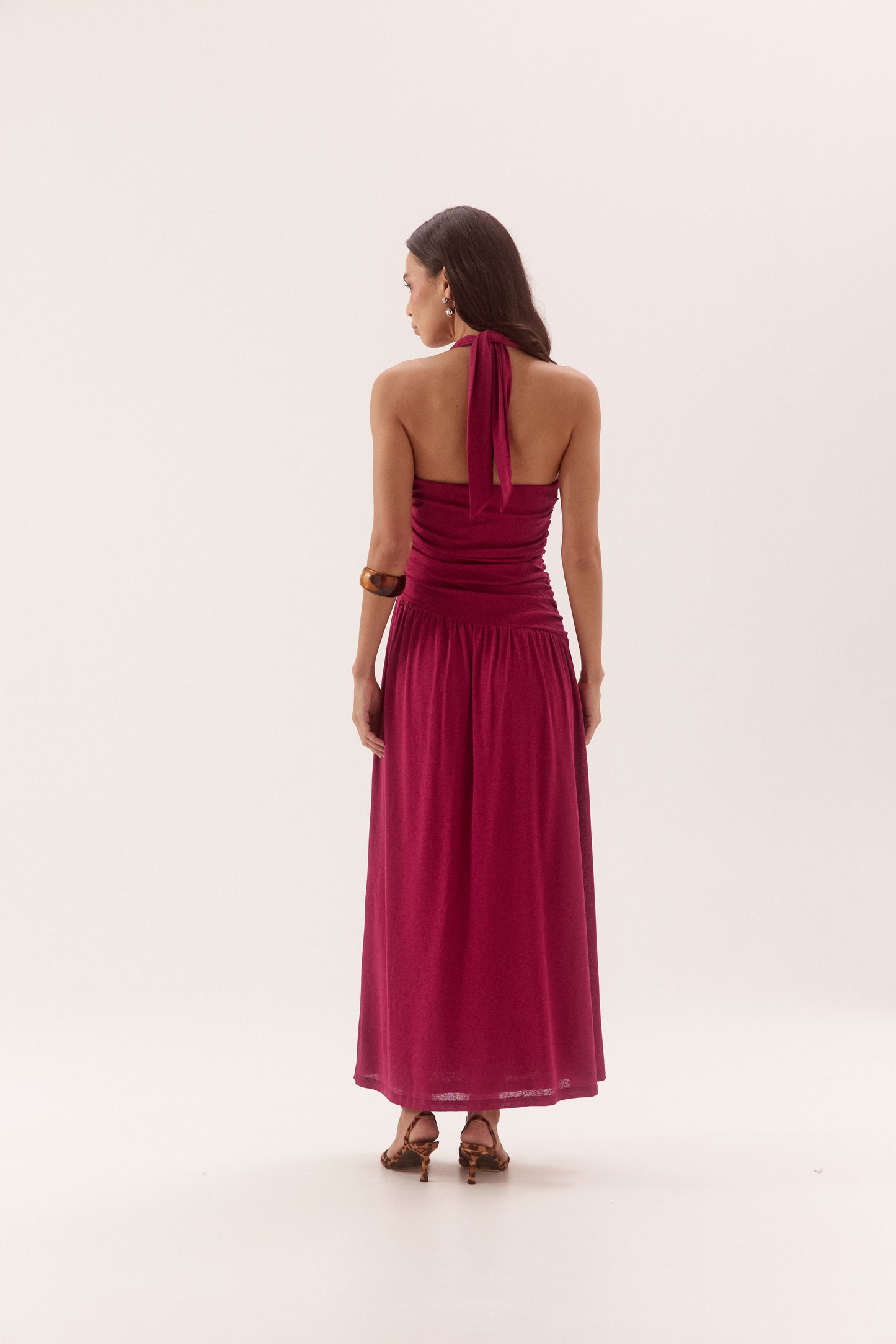 Pre Order NOVEMBER - Oriana Halter dress - Magenta