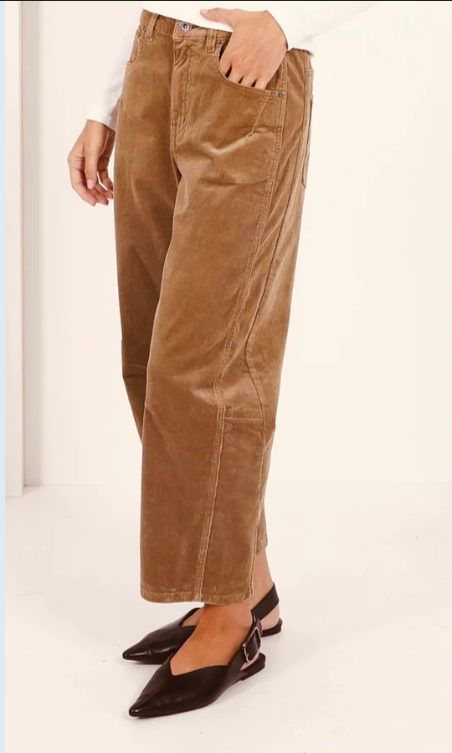 Pre Order - JUNE - Toni Corduroy Barrel Jeans - Tan