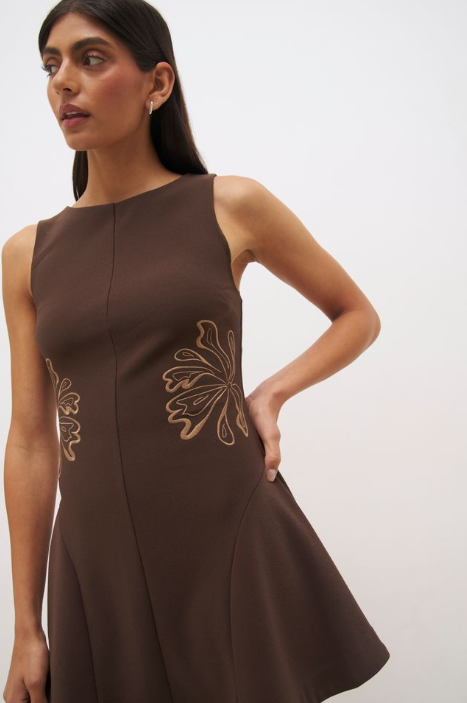 Pre Order APRIL - Maya Mini Dress Fudge