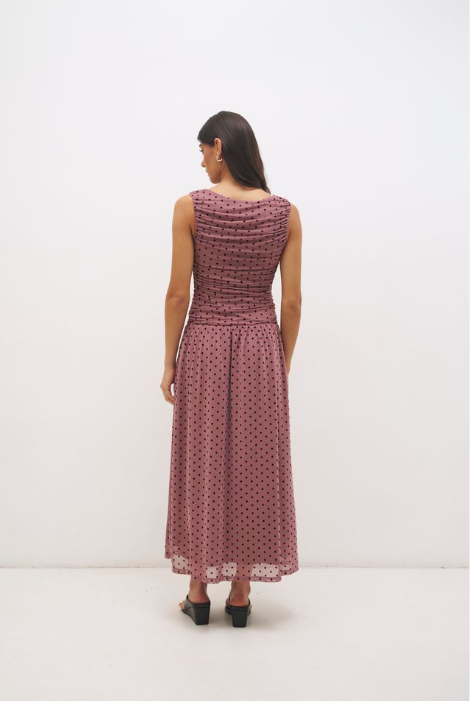 Pre Order APRIL - Sonata Spot Gathered Dress