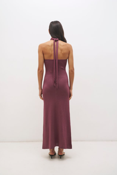 Pre Order APRIL - Yasmin Knit Dress Plum