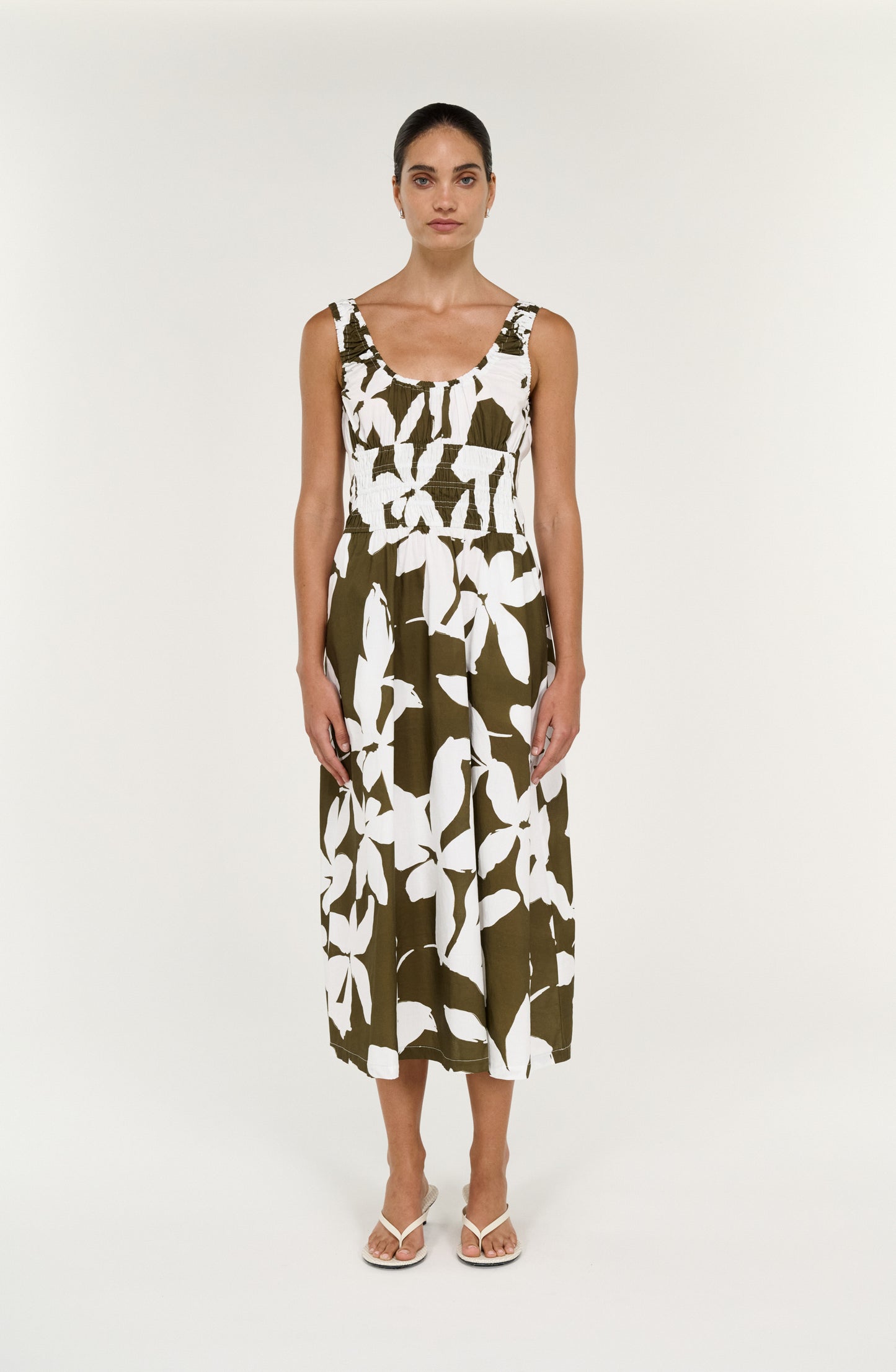 Pre Order SEPTEMBER - Liora Shirred Midi Dress