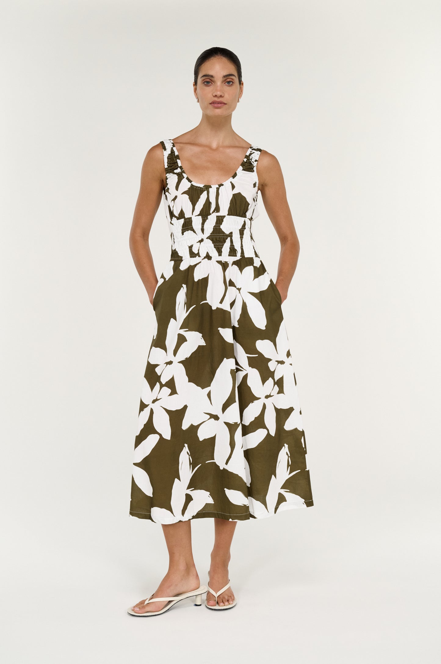 Pre Order SEPTEMBER - Liora Shirred Midi Dress