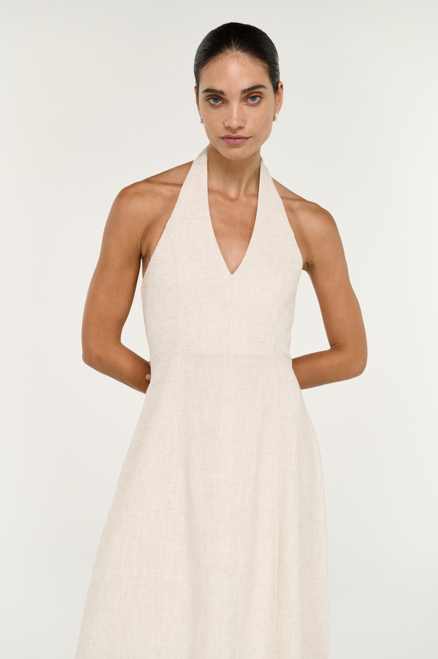Pre Order SEPTEMBER - Neve Linen Halter Midi Dress