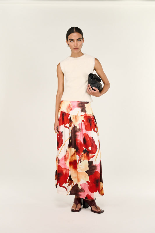 Pre Order - MARCH - Kaia Yoke Detail Maxi Skirt