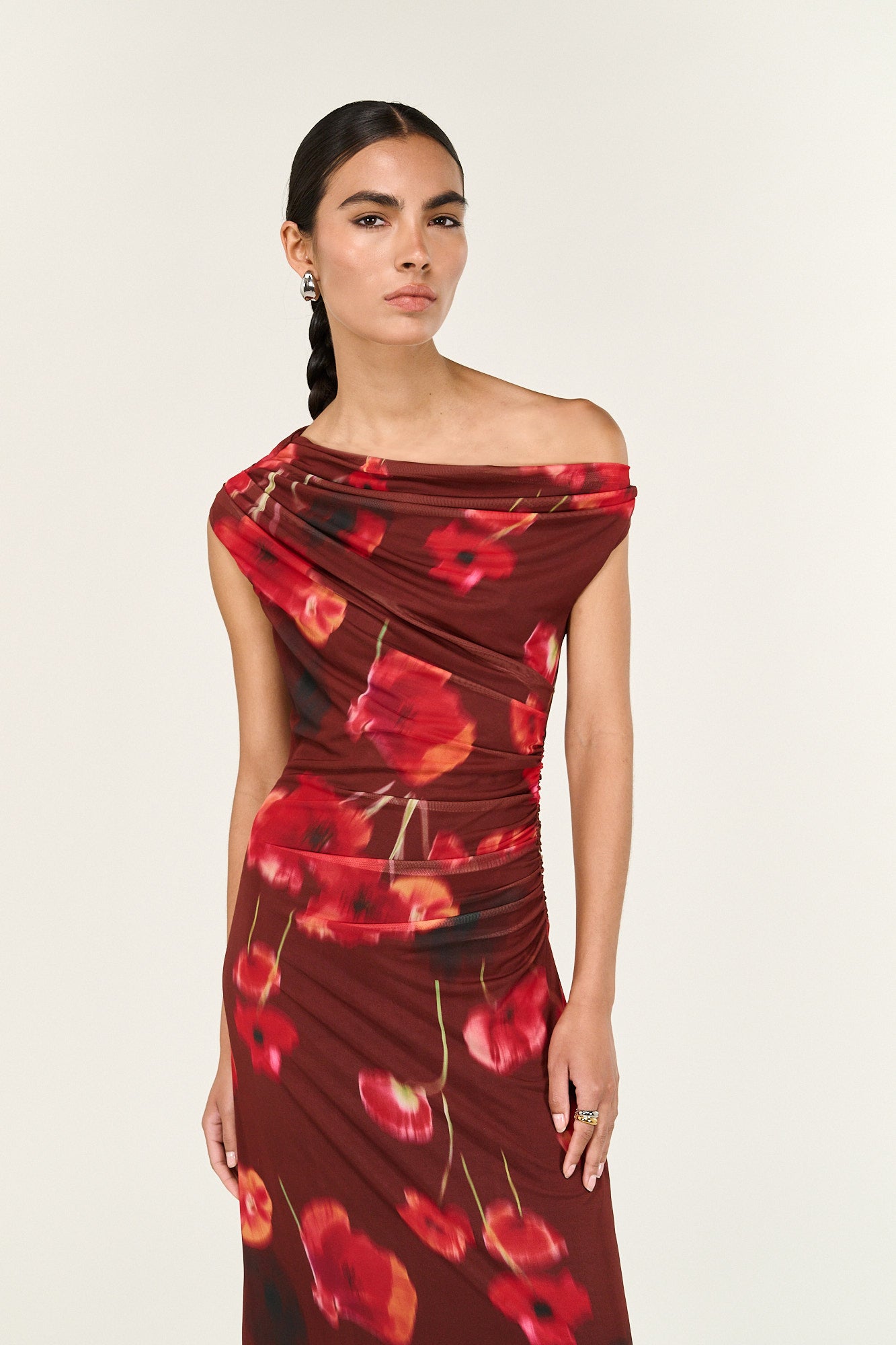 Pre Order - MARCH - Vivi Mesh Asym Midi Dress