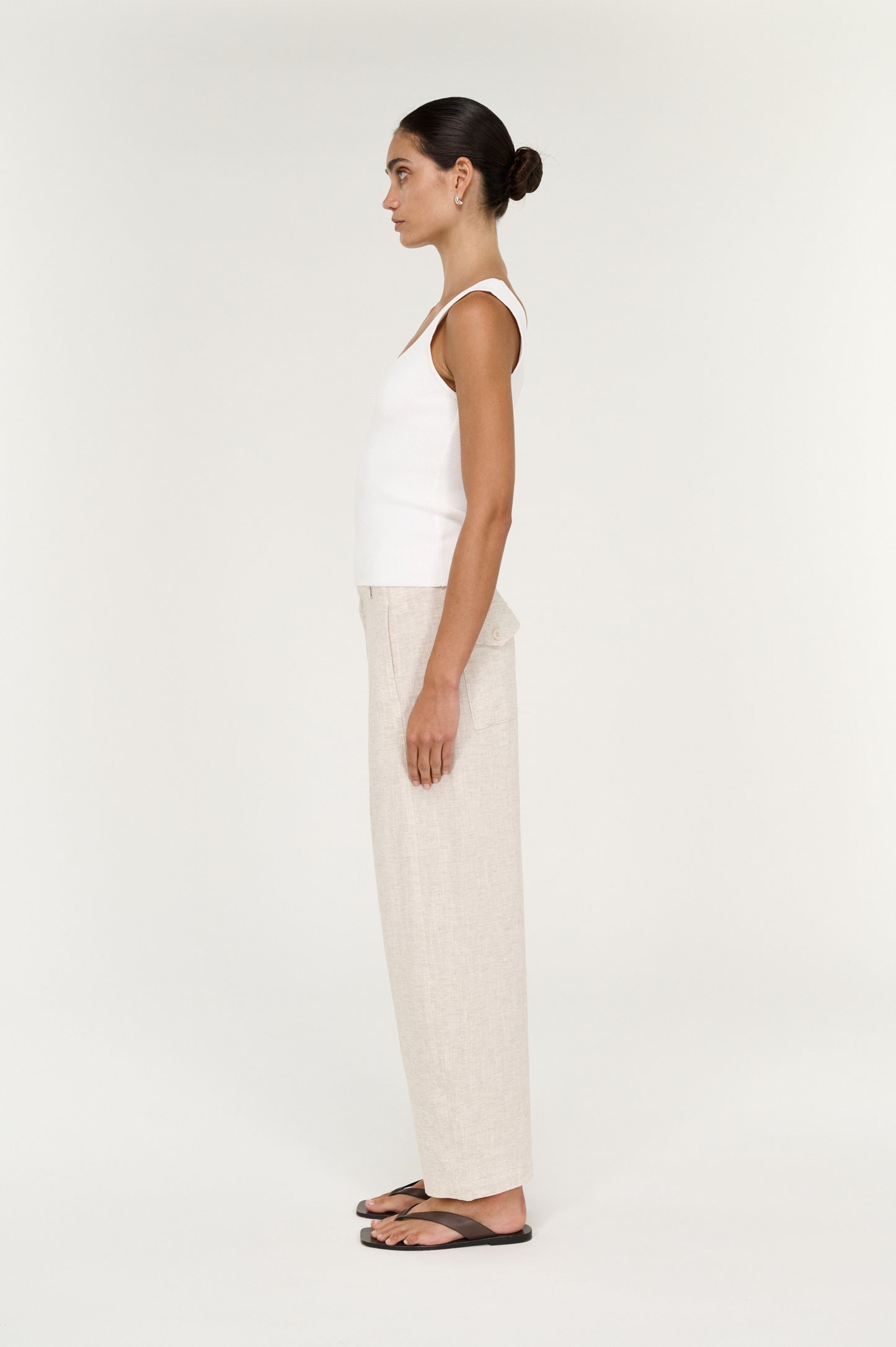Pre Order SEPTEMBER - Neve Linen Barrell Leg Pant