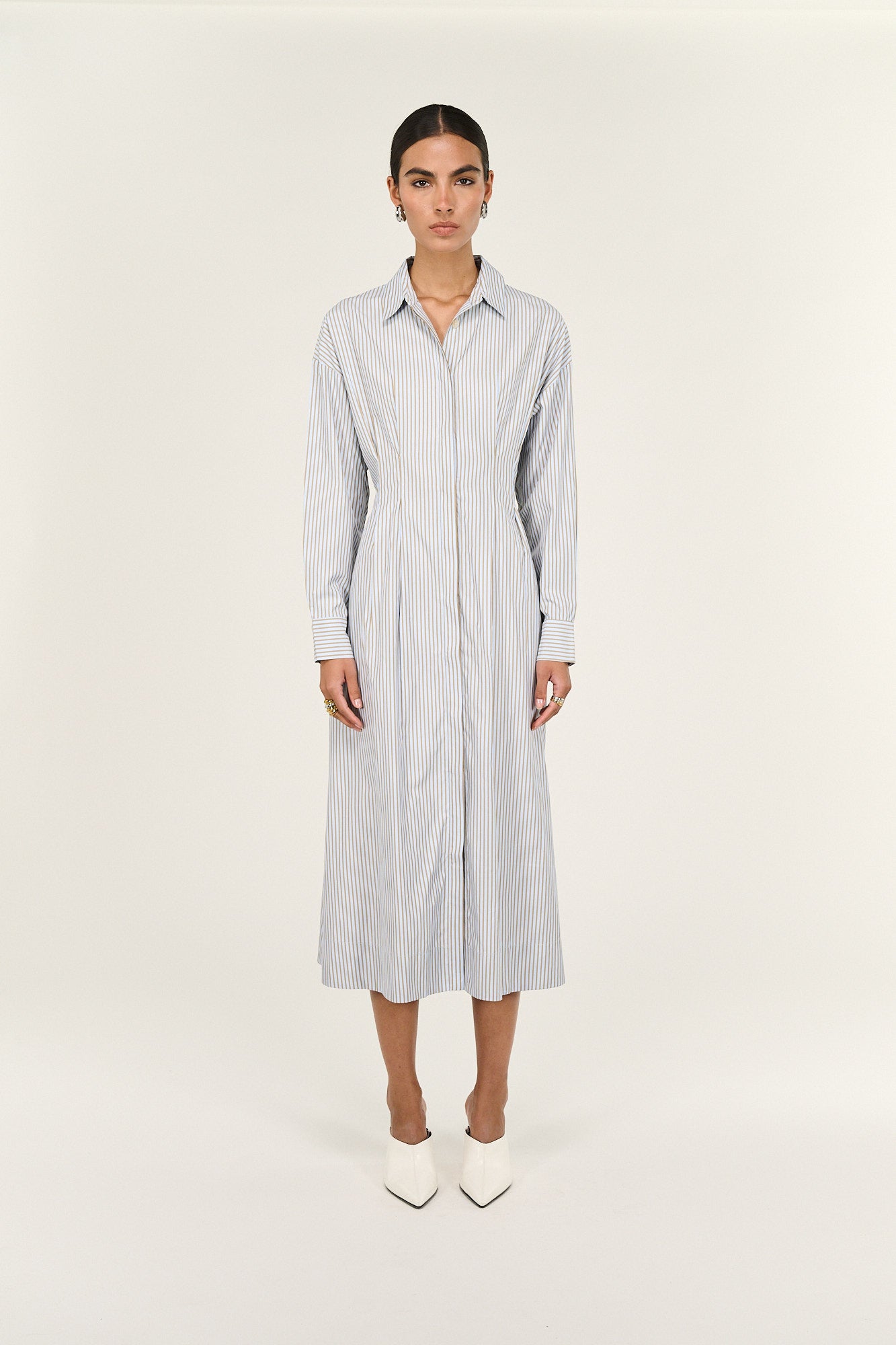 Pre Order - APRIL - Muse Stripe Midi Shirtdress