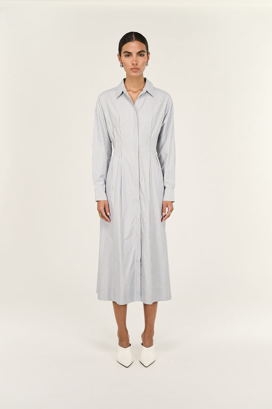 Pre Order - APRIL - Muse Stripe Midi Shirtdress