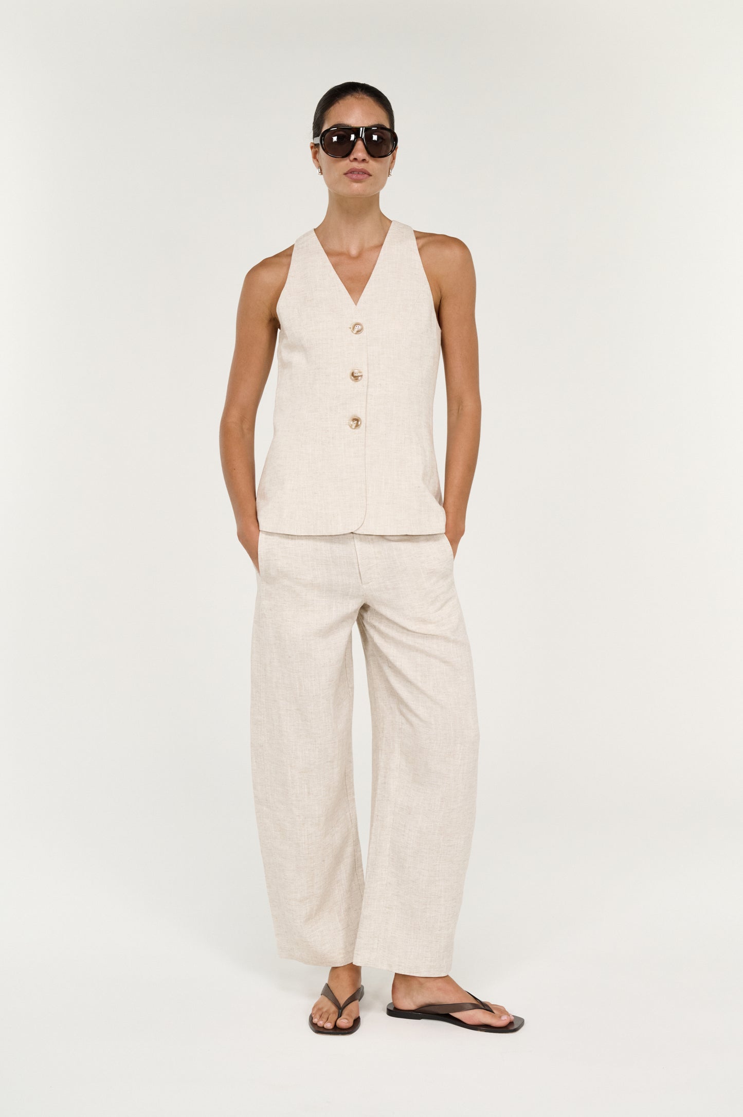 Pre Order SEPTEMBER - Neve Linen Longline Vest