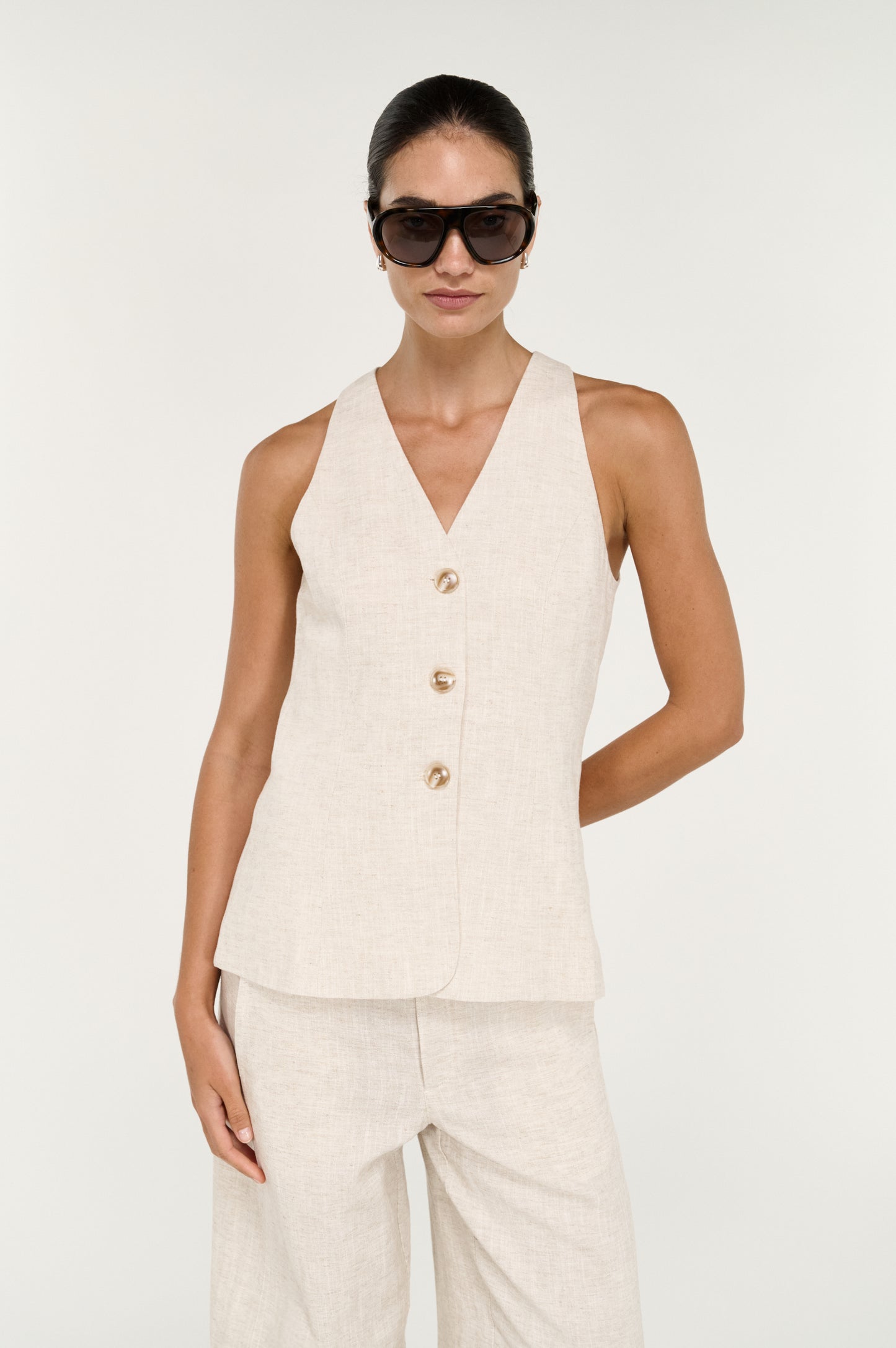 Pre Order SEPTEMBER - Neve Linen Longline Vest