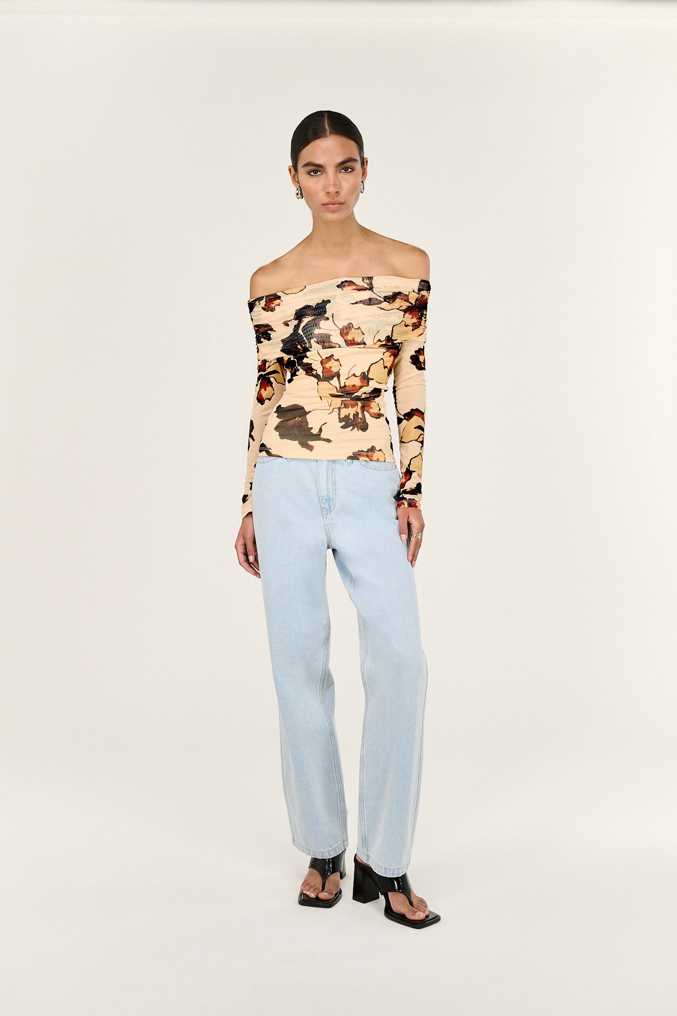 Pre Order - APRIL - Romy Off the Shoulder Mesh Top