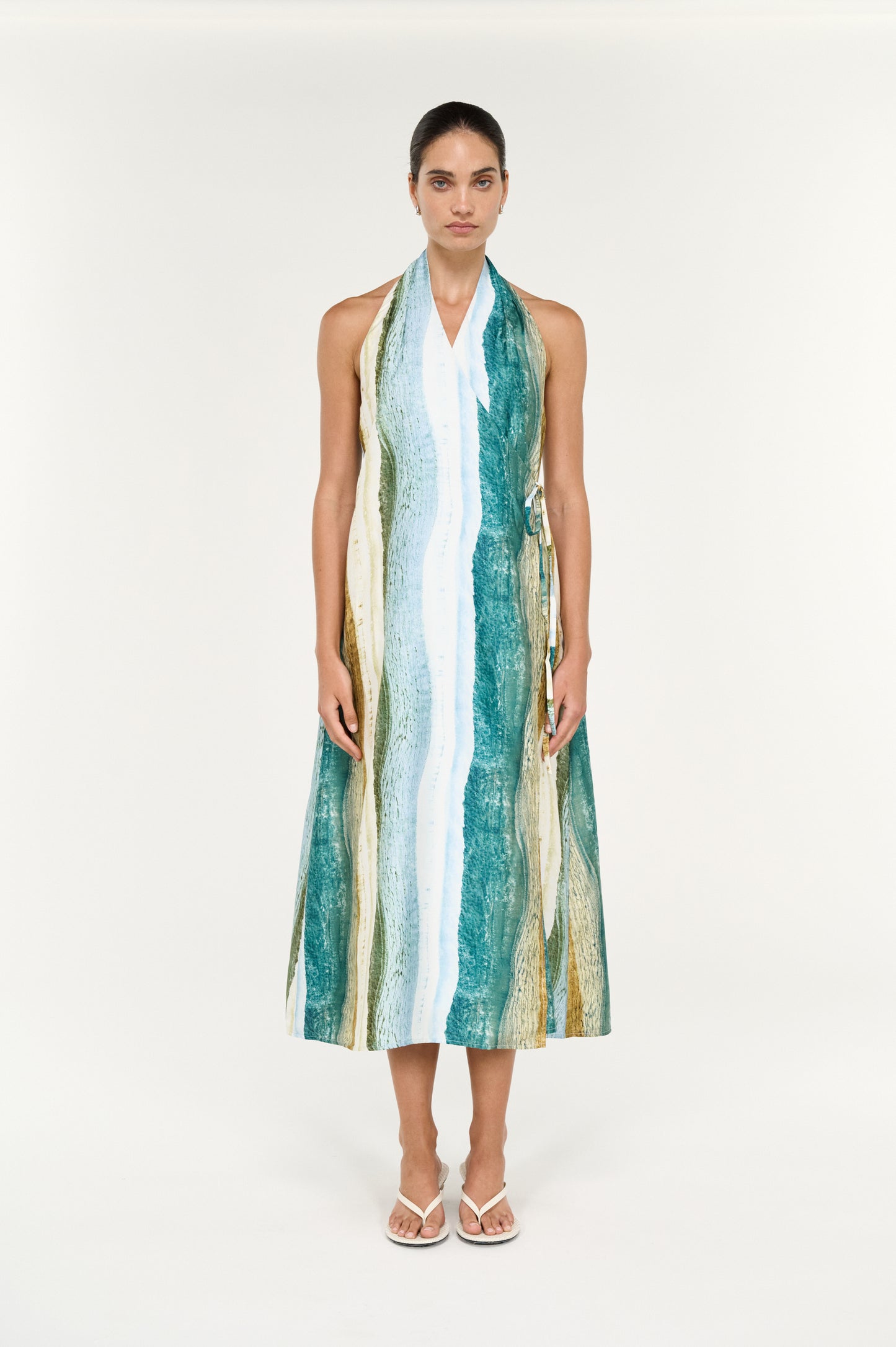 Pre Order OCTOBER - Anara Wrap Halter Maxi Dress