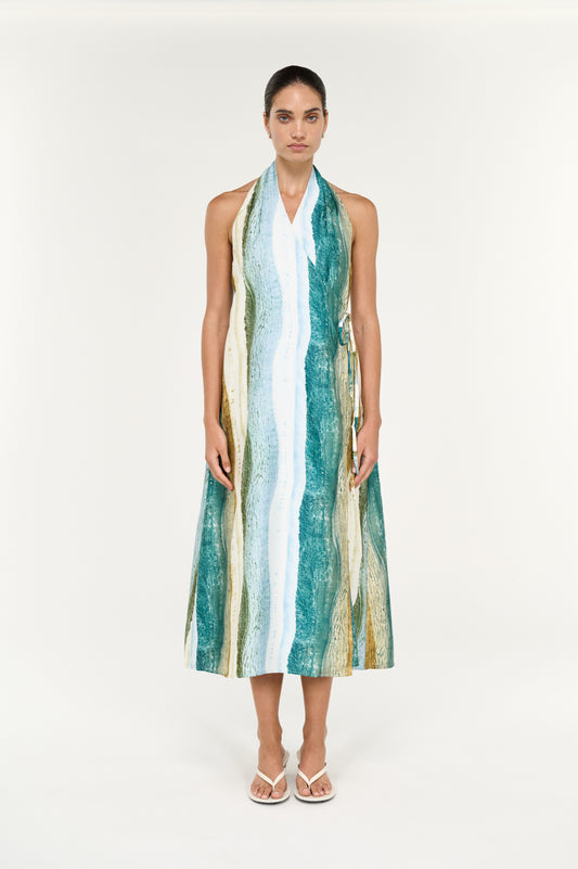 Pre Order OCTOBER - Anara Wrap Halter Maxi Dress