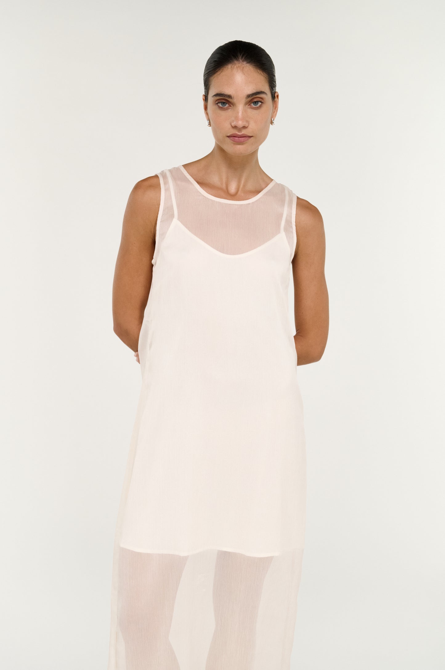 Pre Order SEPTEMBER - Aria Sheer Layered Midi Dress