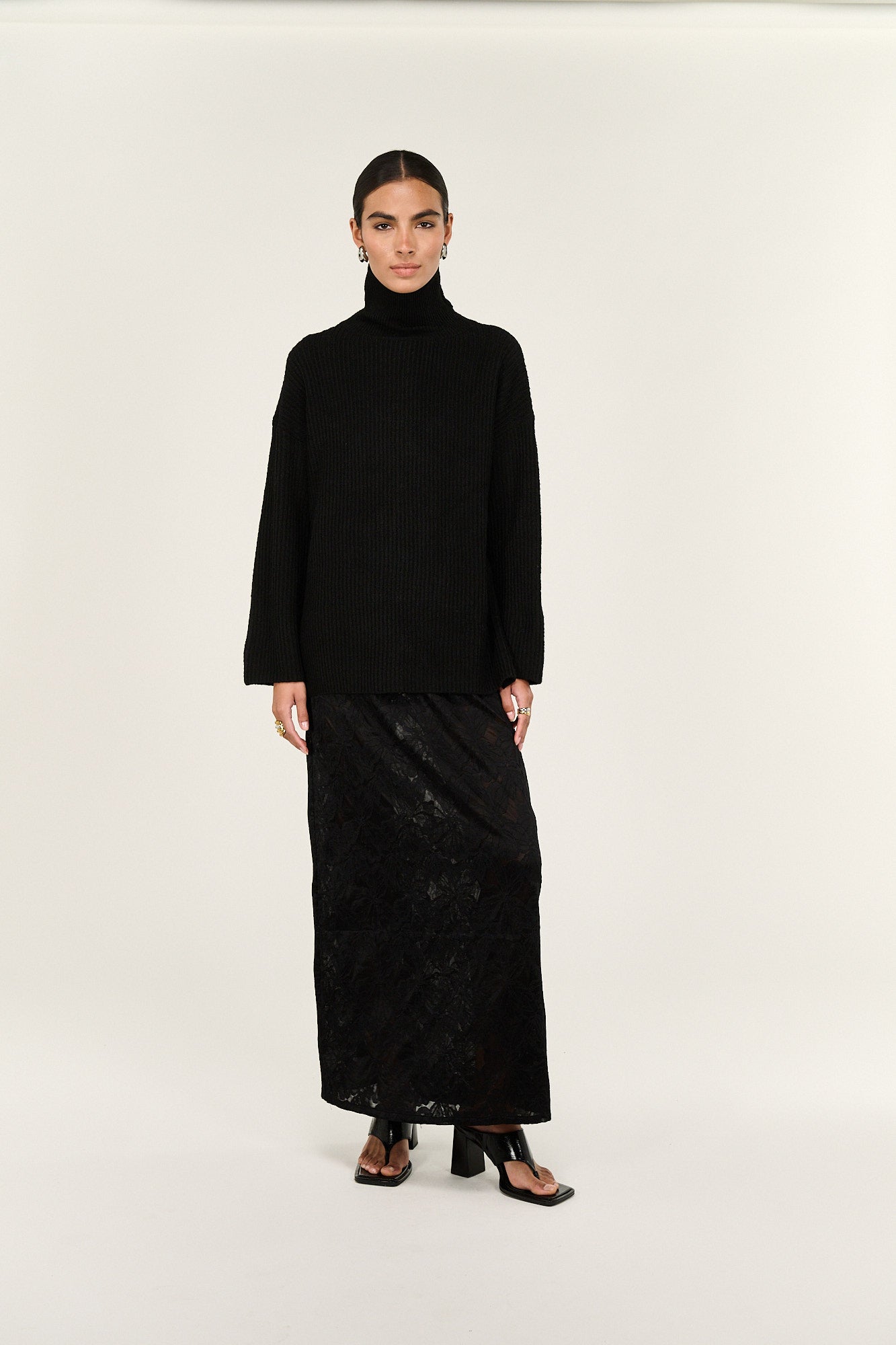 Pre Order - APRIL - Astrid Sheer Lace Maxi Skirt