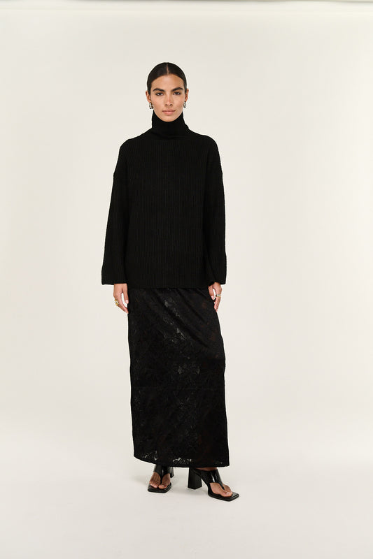 Pre Order - APRIL - Astrid Sheer Lace Maxi Skirt