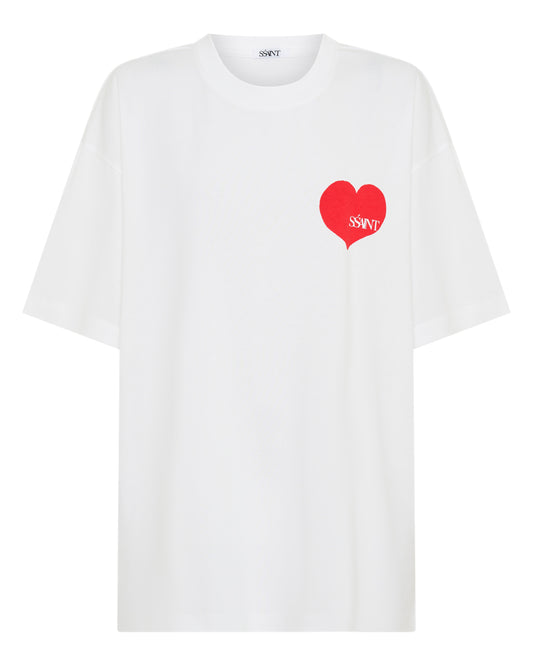 Ssaint Heart Tee - White & Red