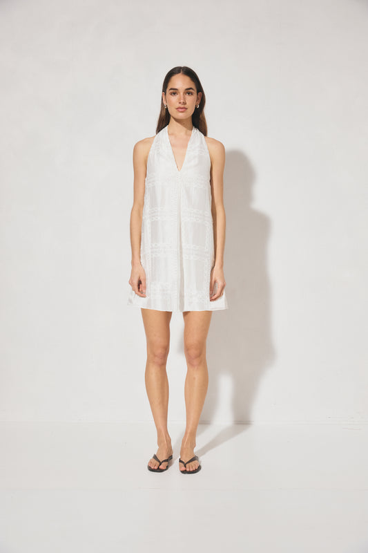 Pre Order JAN - Elowen Mini Halter Dress - White
