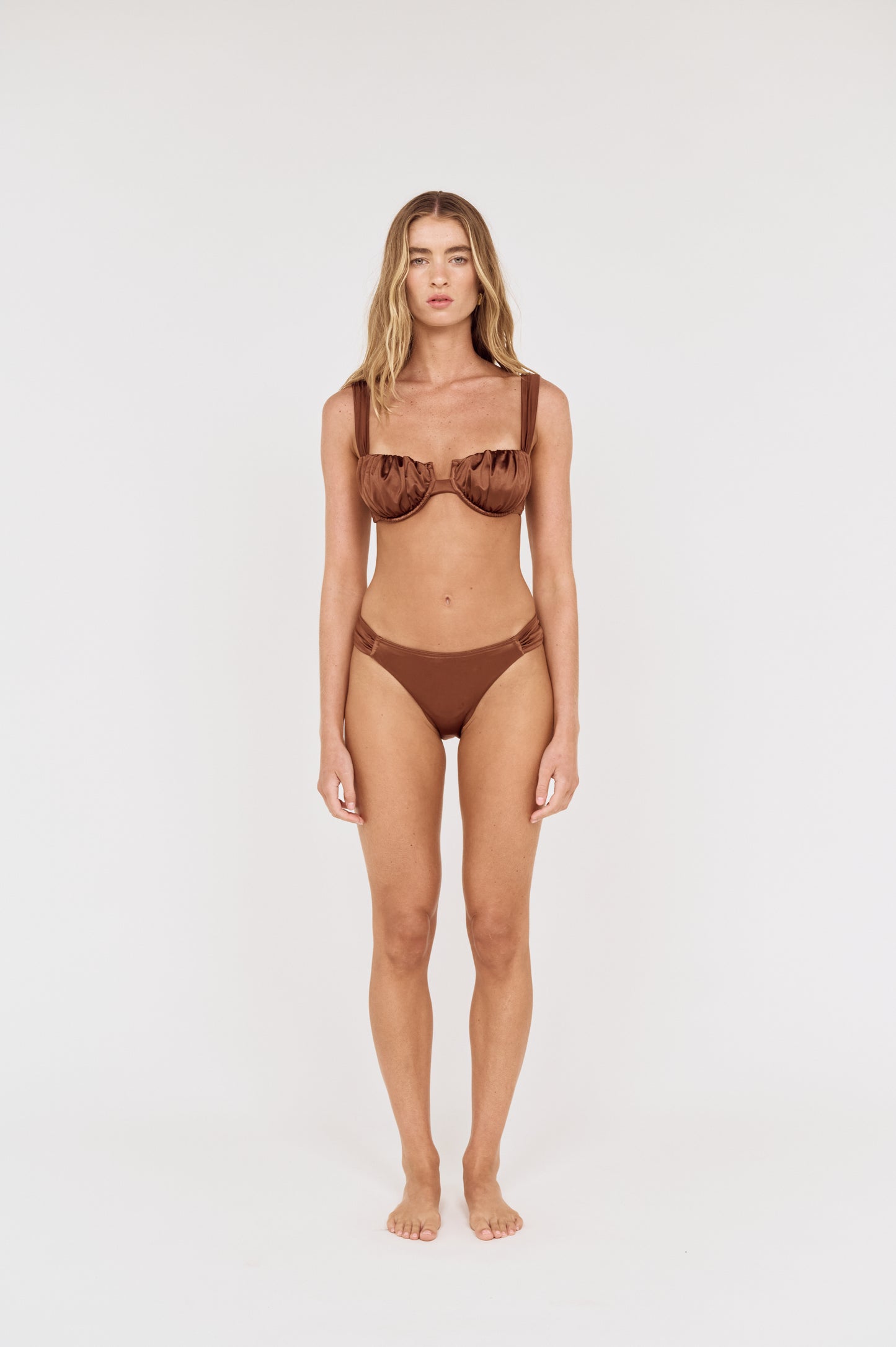 Pre order OCT RESORT - Nala Gathered Bra Top - Bronza