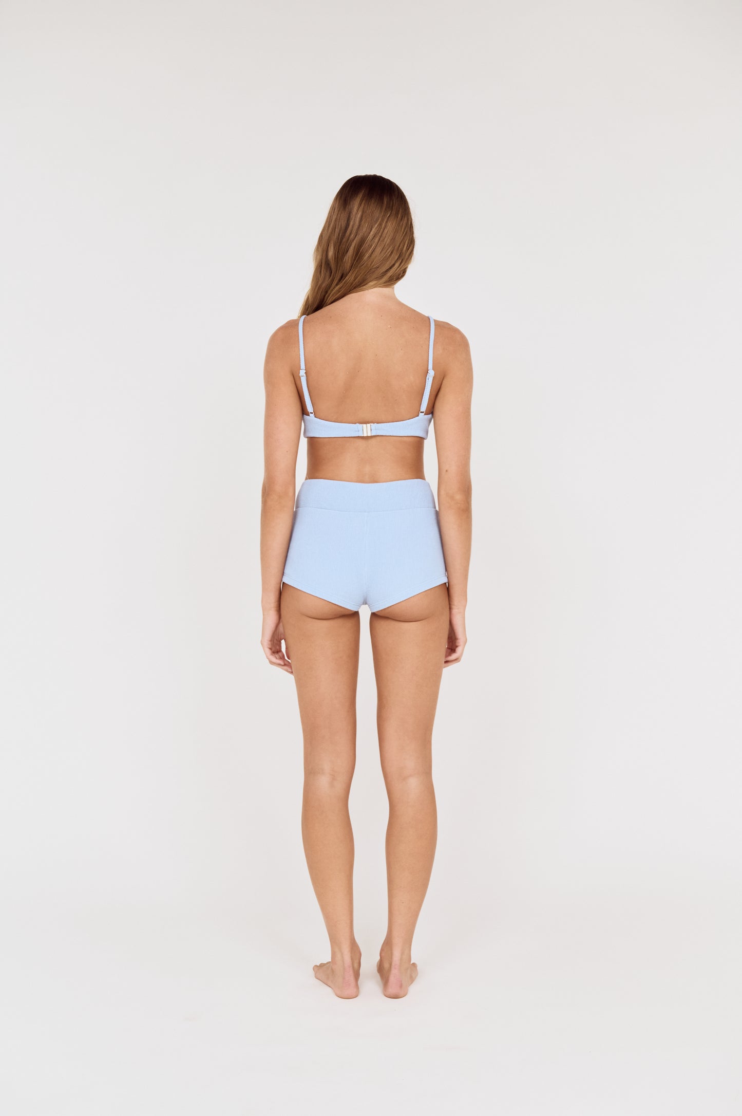 Pre order OCT RESORT - Layla Textured Bikini Top - Sky Blue