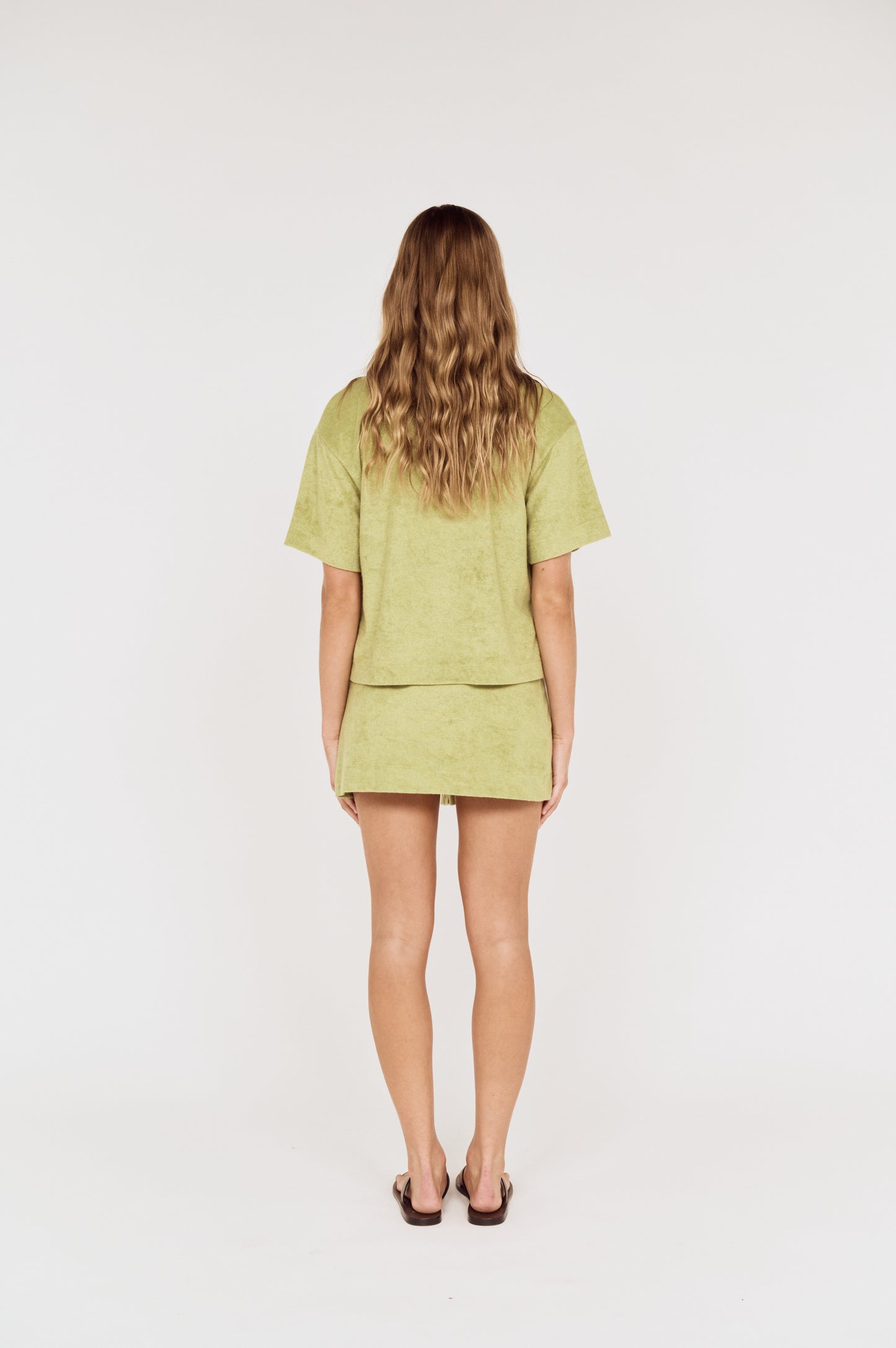 Pre order NOV RESORT - Cabana Terry Mini Skirt - Matcha
