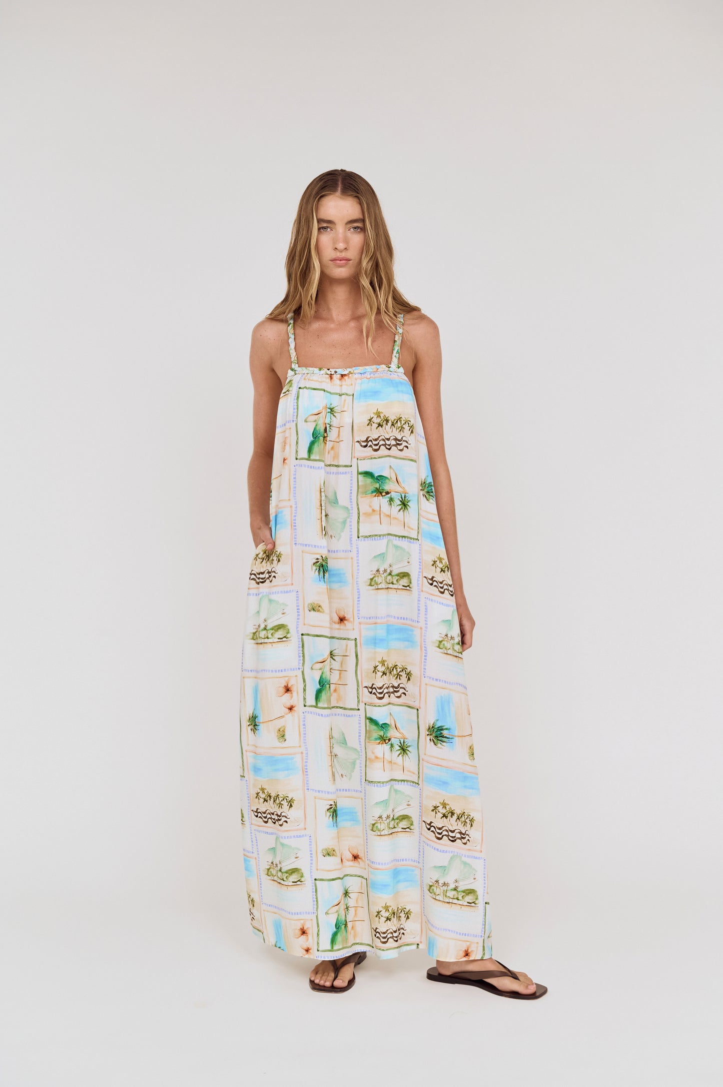 Pre order OCT RESORT - Viva Braided Strap Maxi Dress