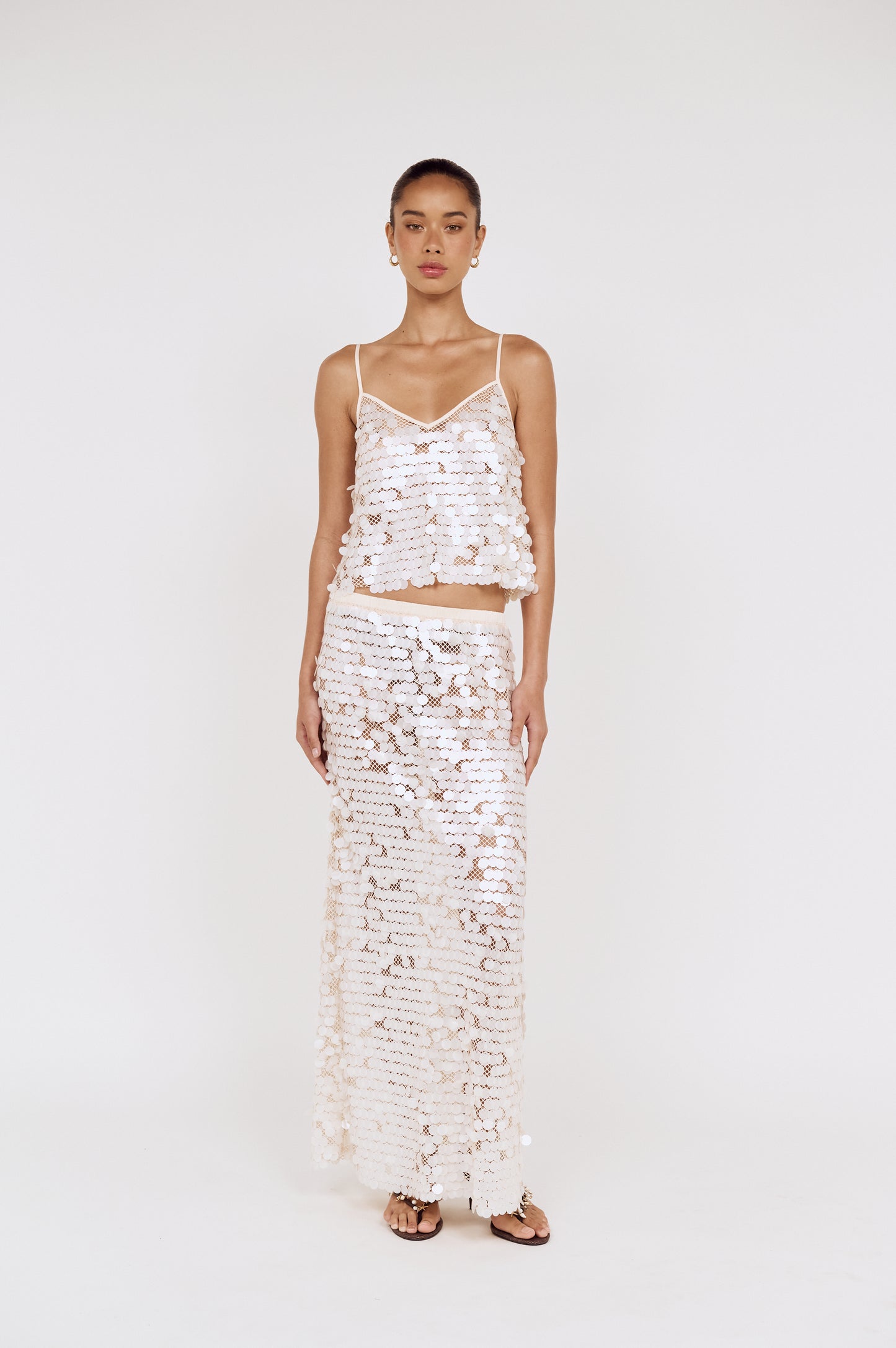 Pre order FEB - Marlee Sequin Crochet Maxi Skirt