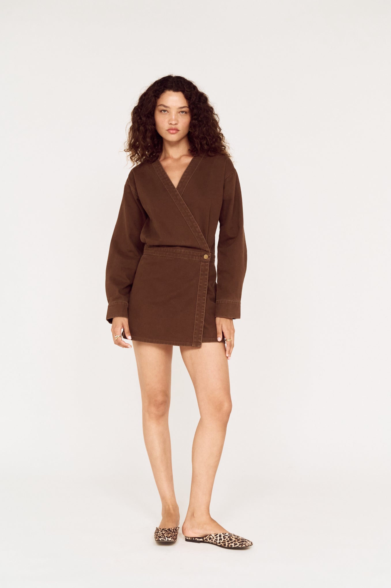 Pre Order MAY - Kiara Wrap Mini Denim Dress