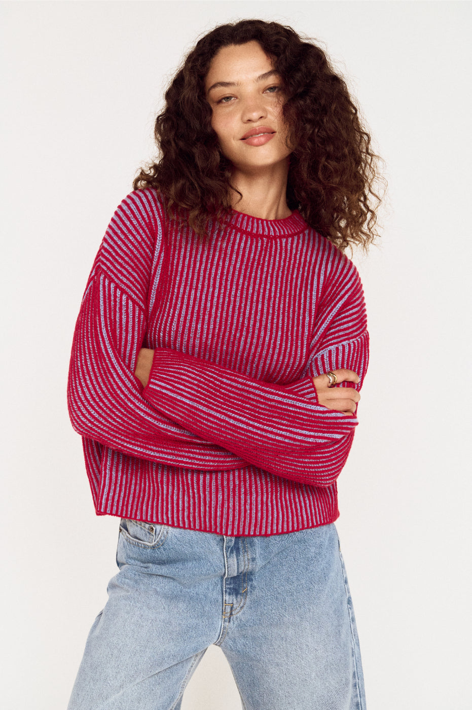 Pre Order APRIL - Cleo Contrast Rib Knit