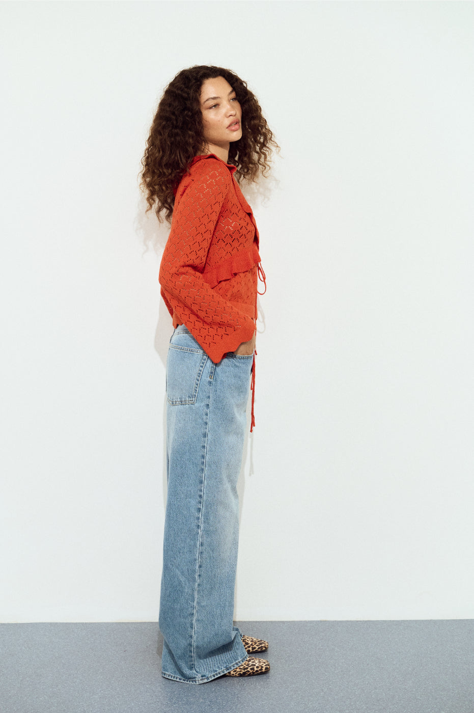 Pre Order MAY - Fia Pointelle Frill Top