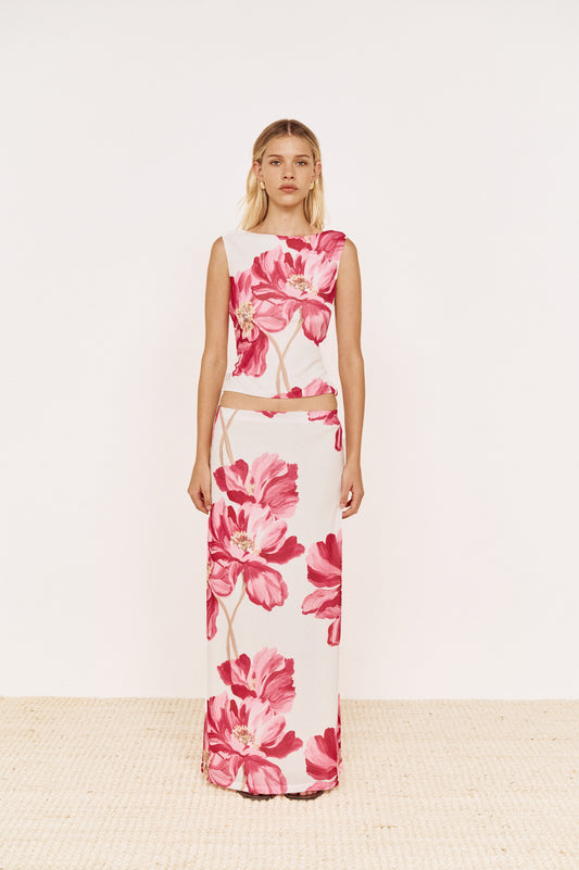 Pre order OCT - Chloe Mesh Skirt - Floral