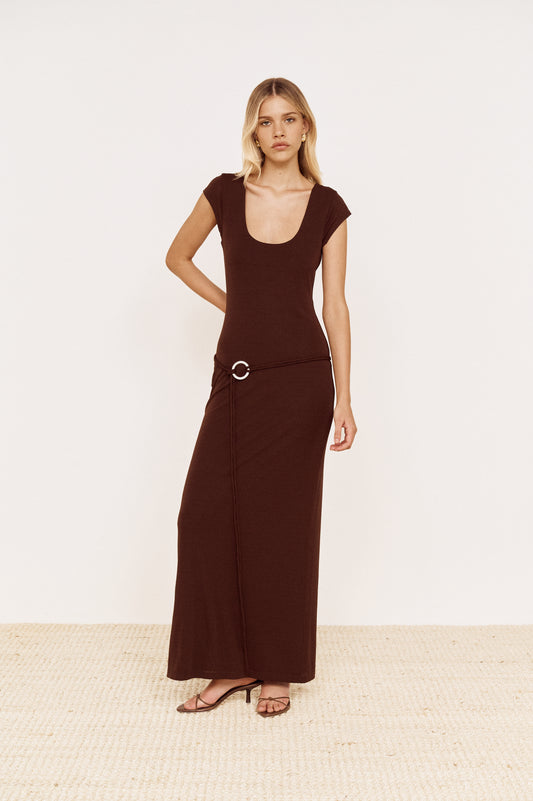 Pre order OCT - Cara Mesh Maxi Dress - Chocolate