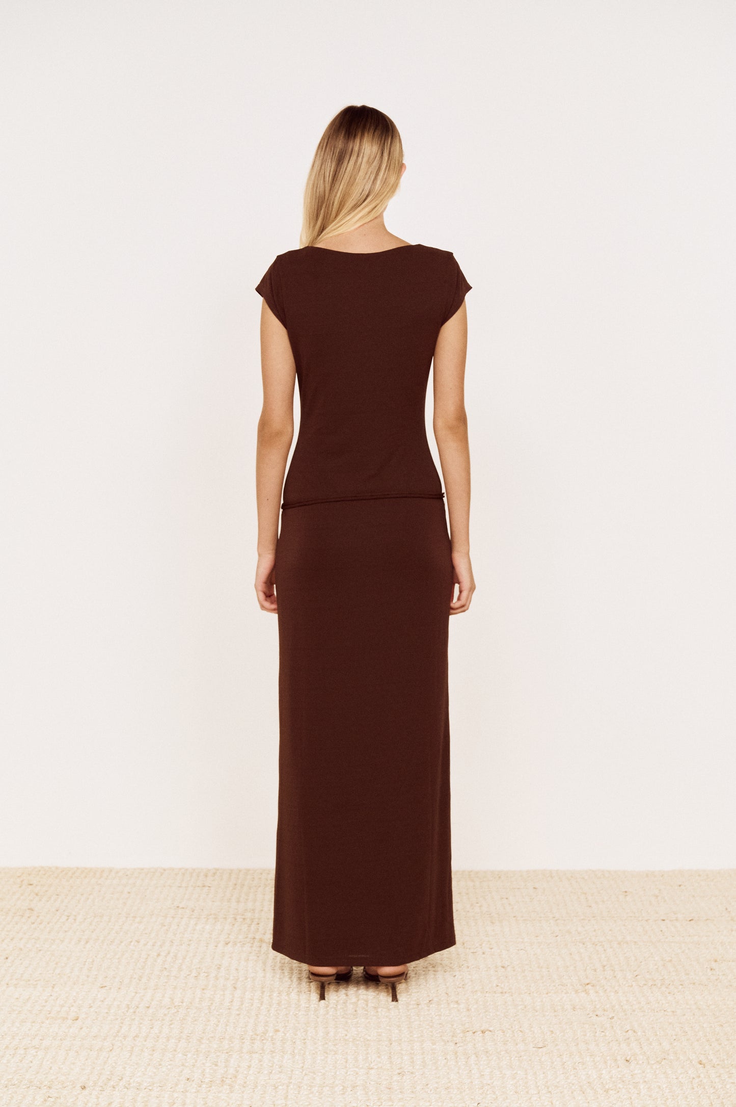 Pre order OCT - Cara Mesh Maxi Dress - Chocolate