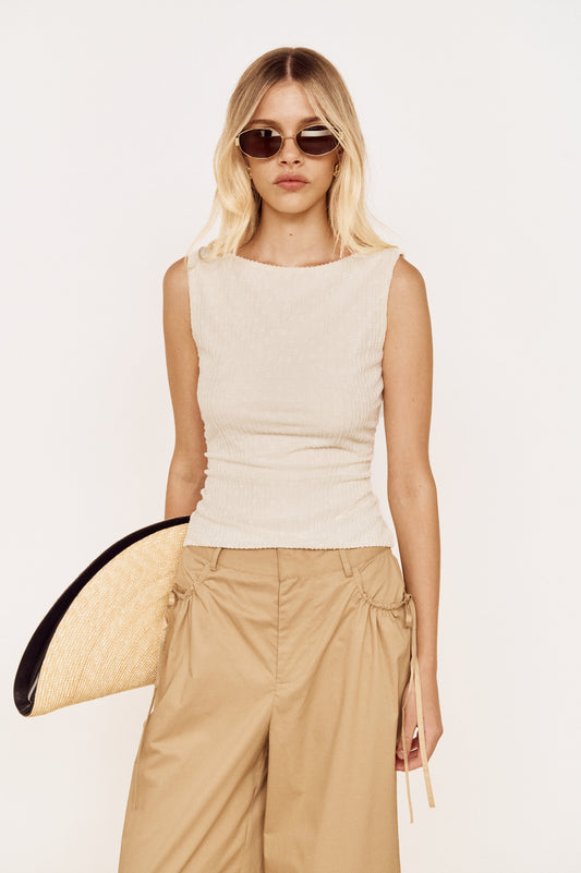 Pre order OCT - Fleur Mesh Top - Cream