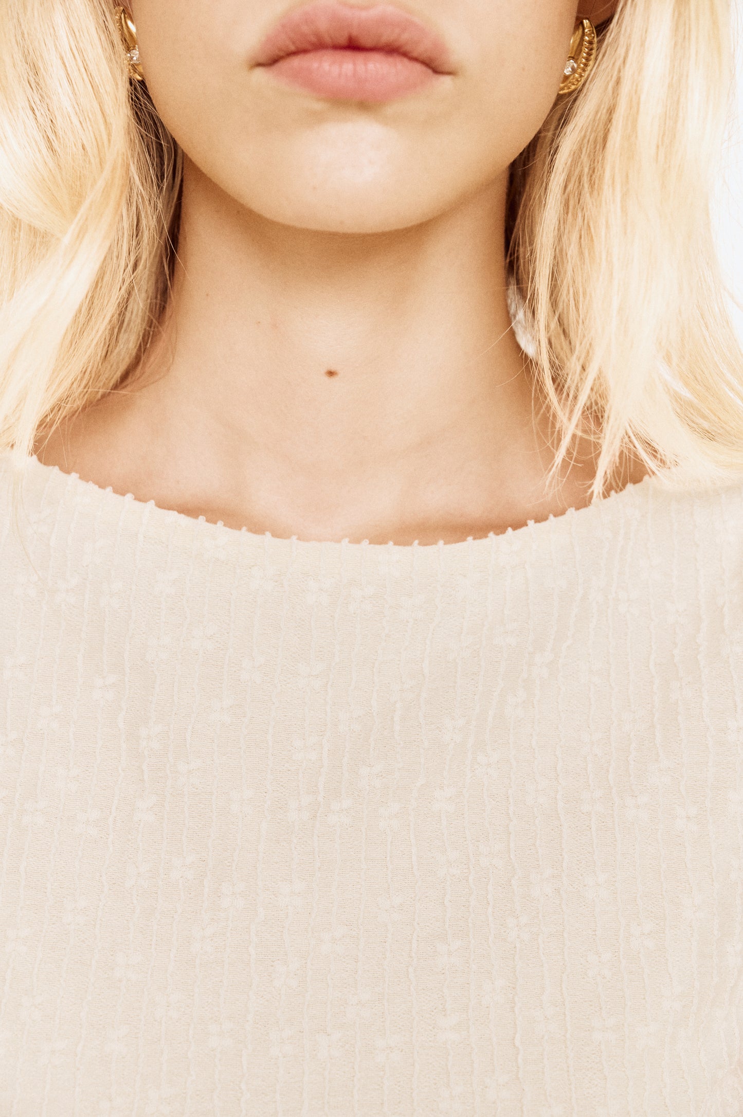 Pre order OCT - Fleur Mesh Top - Cream