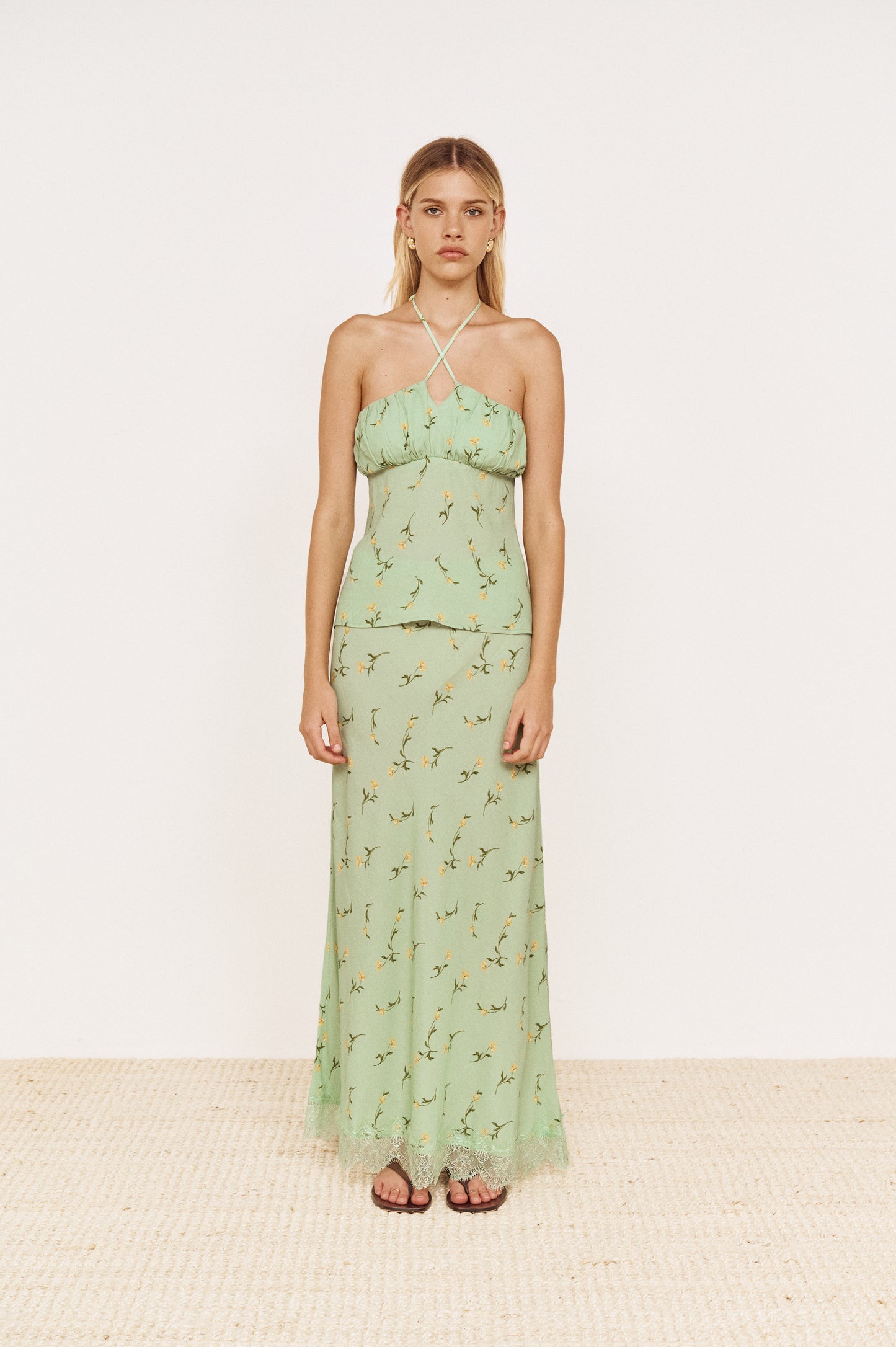 Pre order NOV - Penelope Bias Midi Skirt - Floral