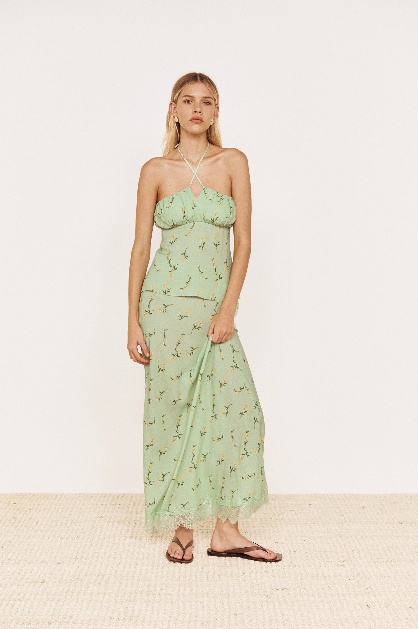 Pre order NOV - Penelope Bias Midi Skirt - Floral