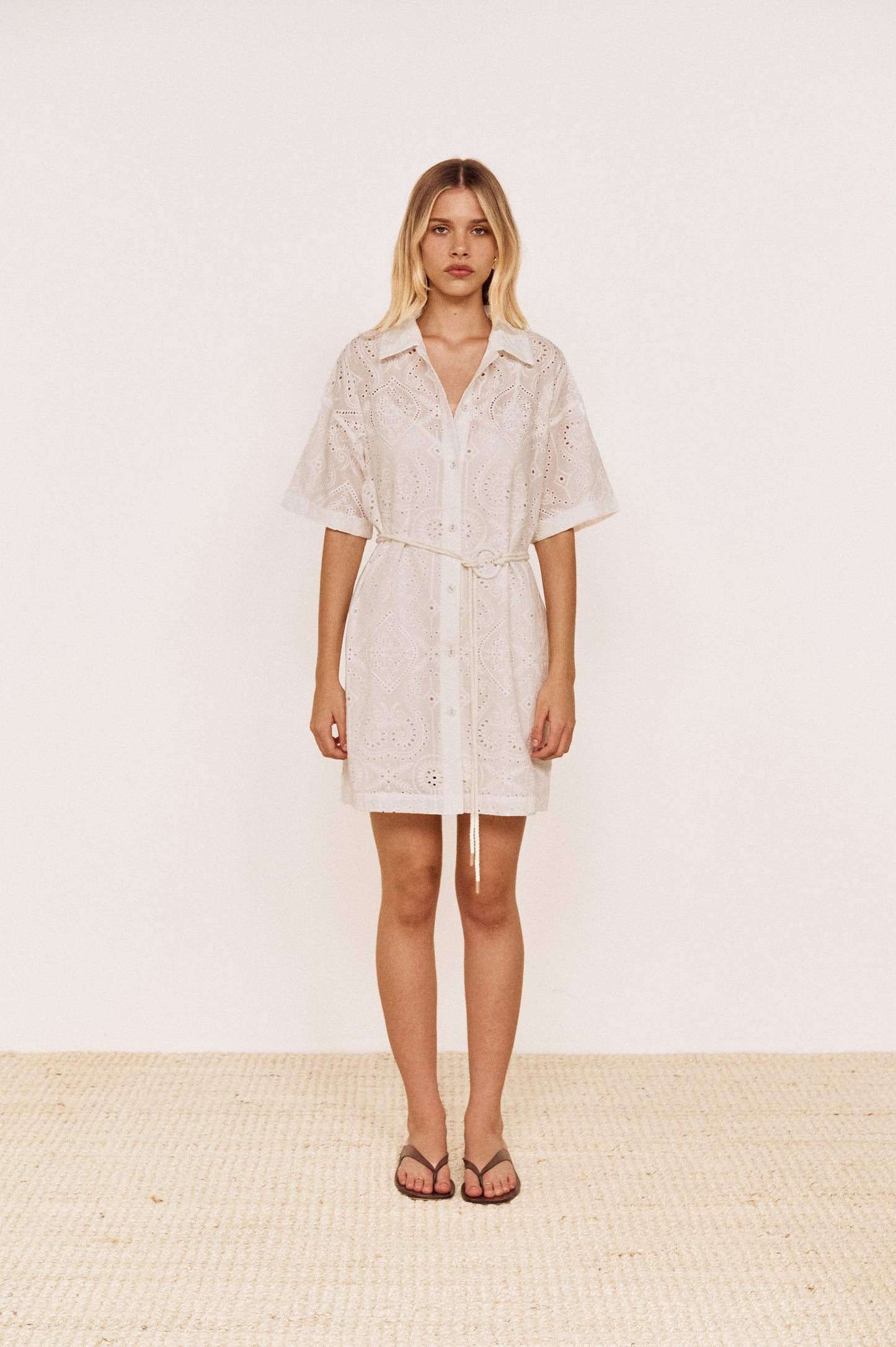 Pre order OCT - Rue Mini Shirtdress - White